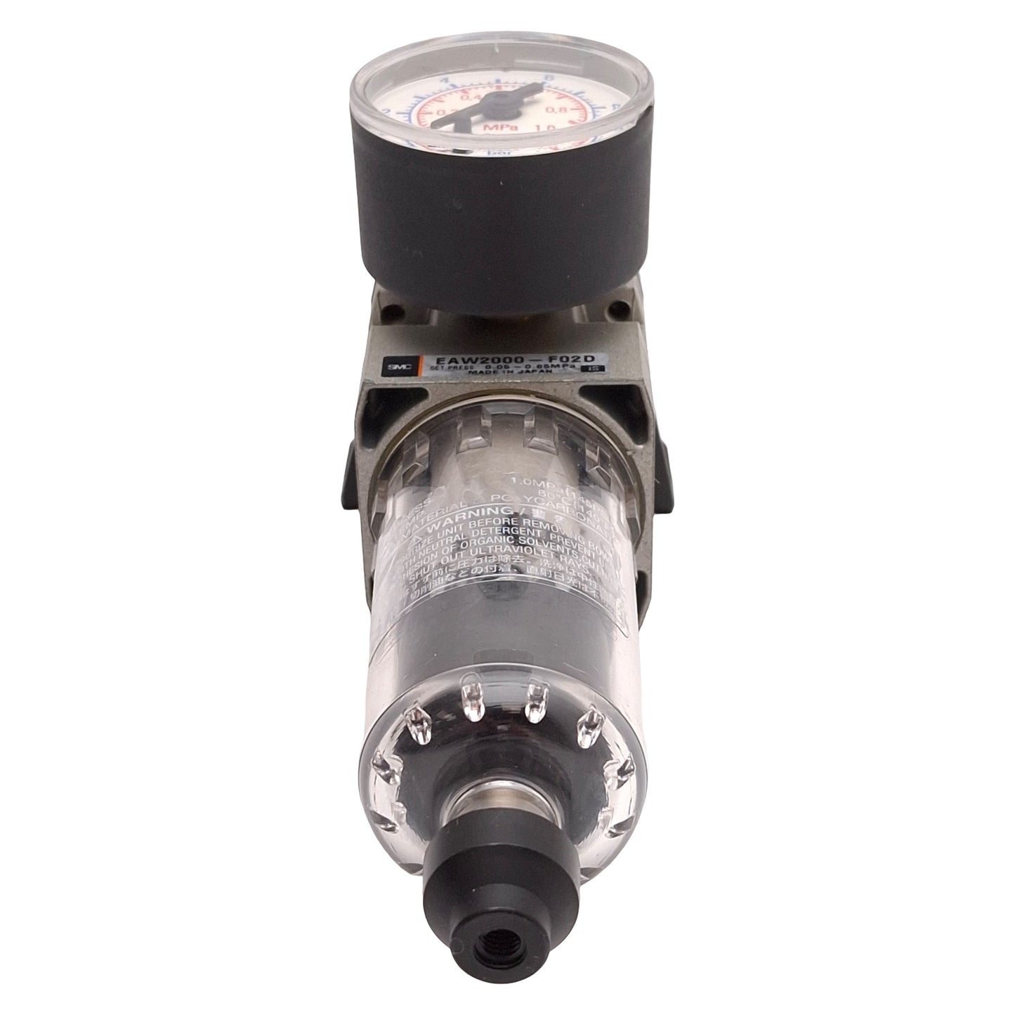 Used SMC EAW2000-F02D Filter Regulator w/ Gauge, 5µm, 0.05-0.85MPa Set, G1/4 Ports