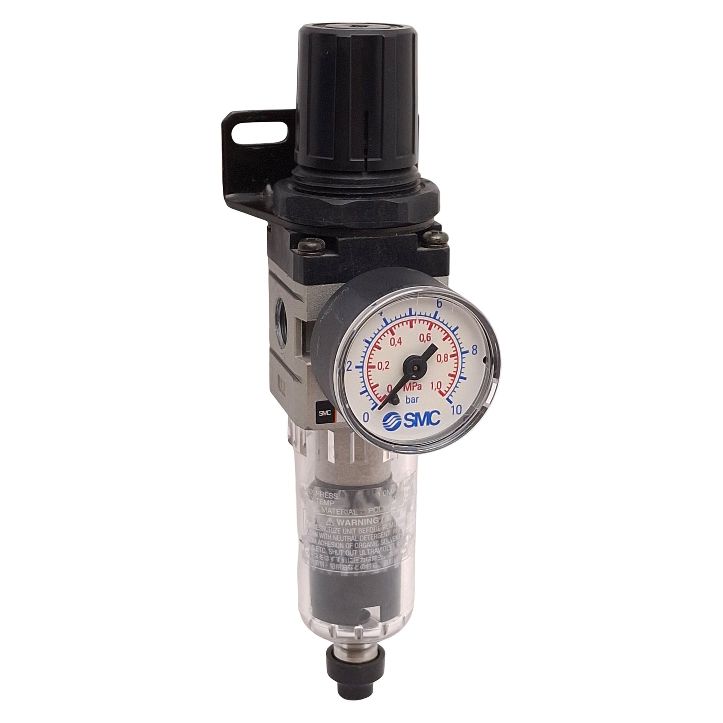 Used SMC EAW2000-F02D Filter Regulator w/ Gauge, 5µm, 0.05-0.85MPa Set, G1/4 Ports