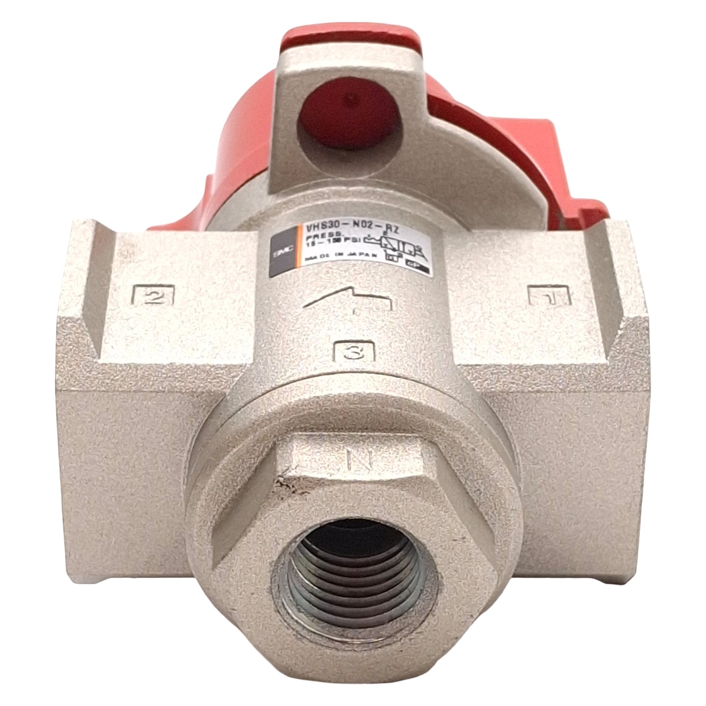 Used SMC VHS30-N02-RZ Pressure Relief Valve, 3-Port, 15-150psi, 1/4in NPT Ports