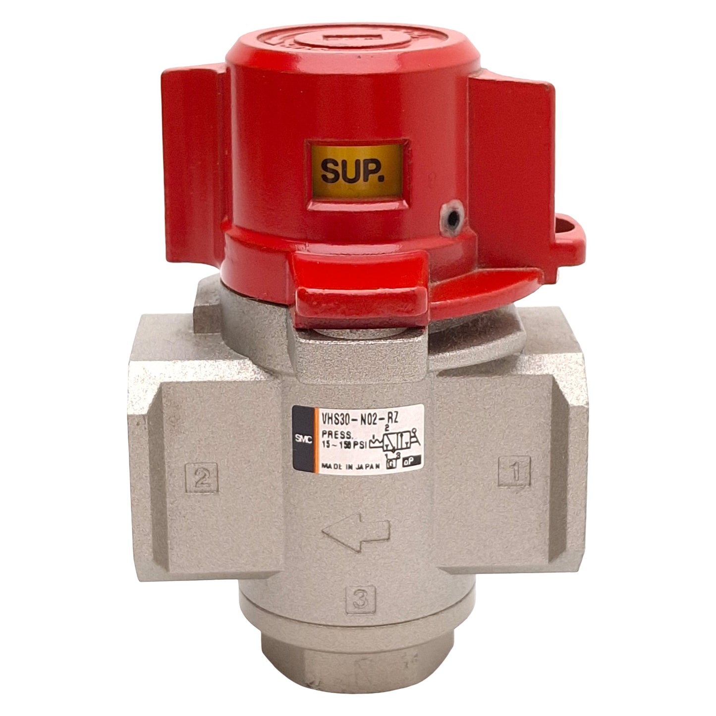 Used SMC VHS30-N02-RZ Pressure Relief Valve, 3-Port, 15-150psi, 1/4in NPT Ports