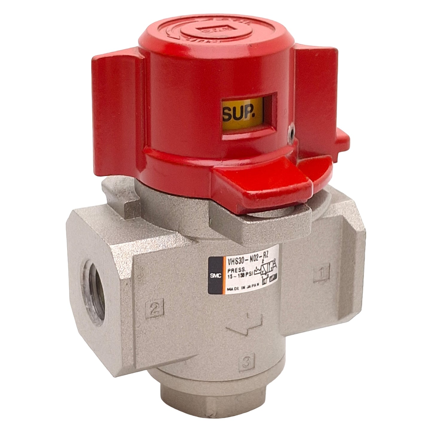 Used SMC VHS30-N02-RZ Pressure Relief Valve, 3-Port, 15-150psi, 1/4in NPT Ports
