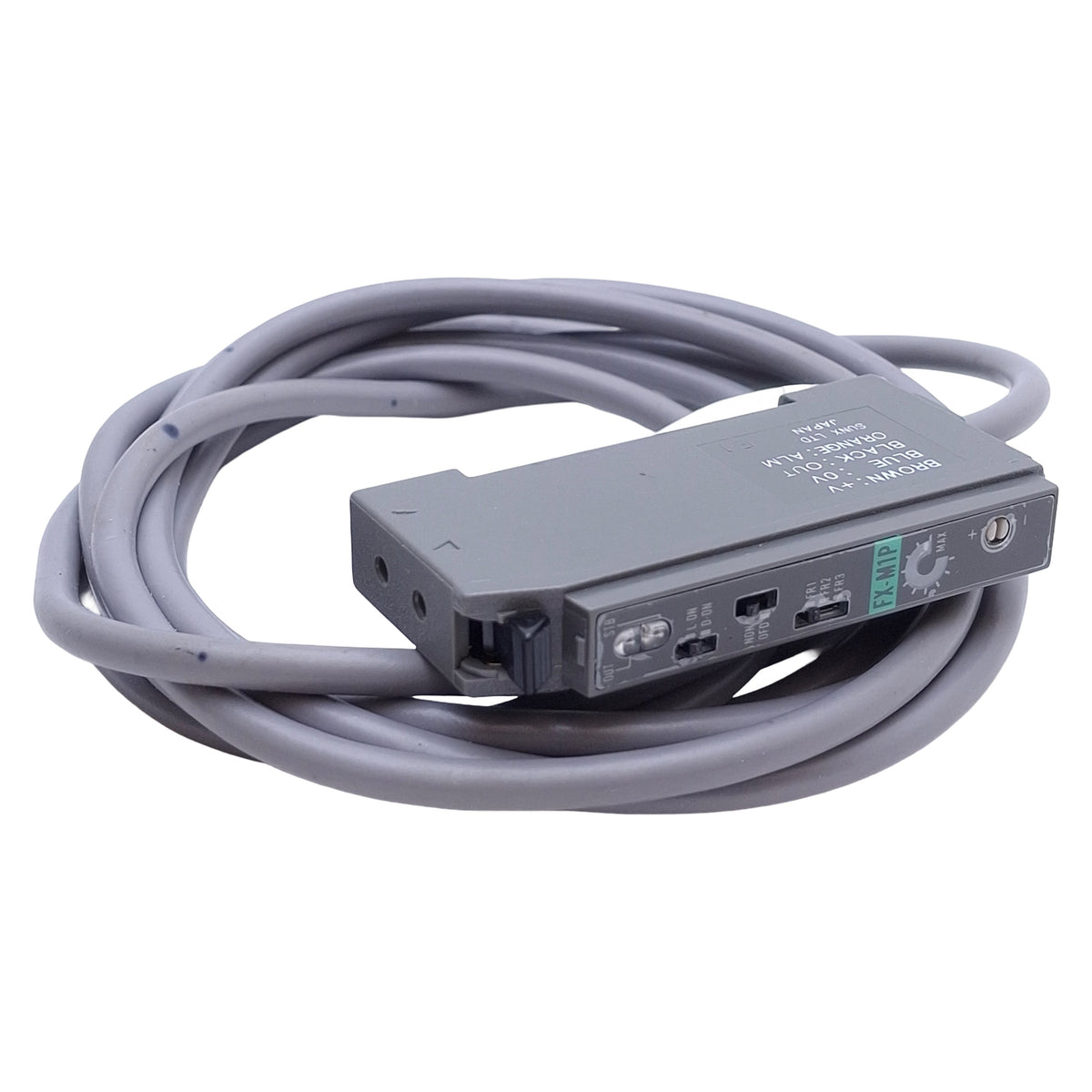 Used Panasonic SunX FX-M1P Fiber Optic Sensor Amplifier PNP, 12-24VDC, 6ft *No Cover*
