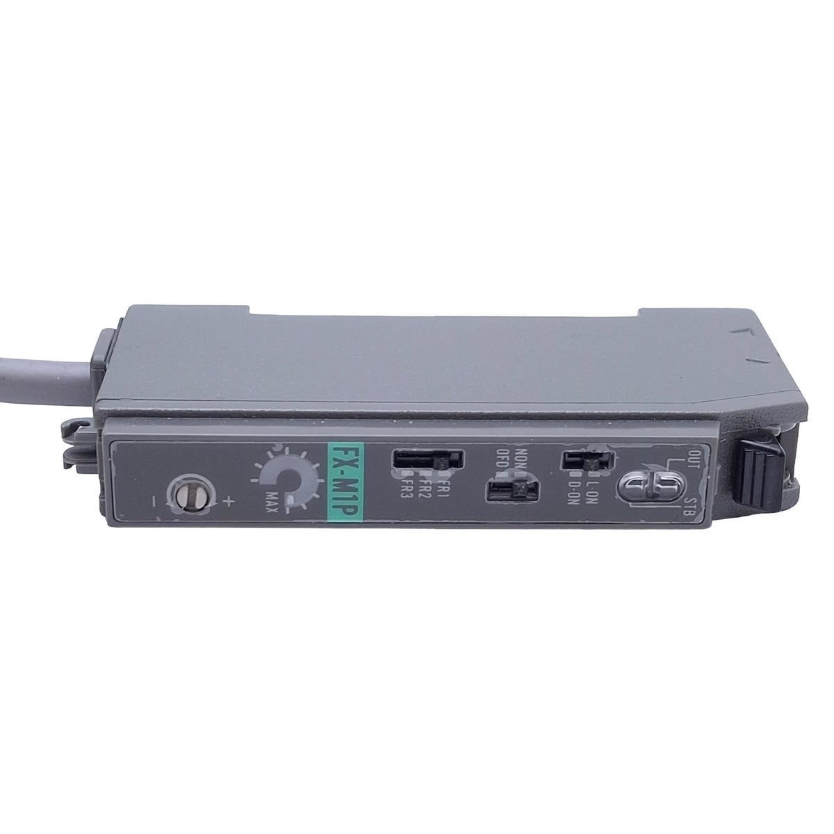 Used Panasonic SunX FX-M1P Fiber Optic Sensor Amplifier PNP, 12-24VDC, 6ft *No Cover*