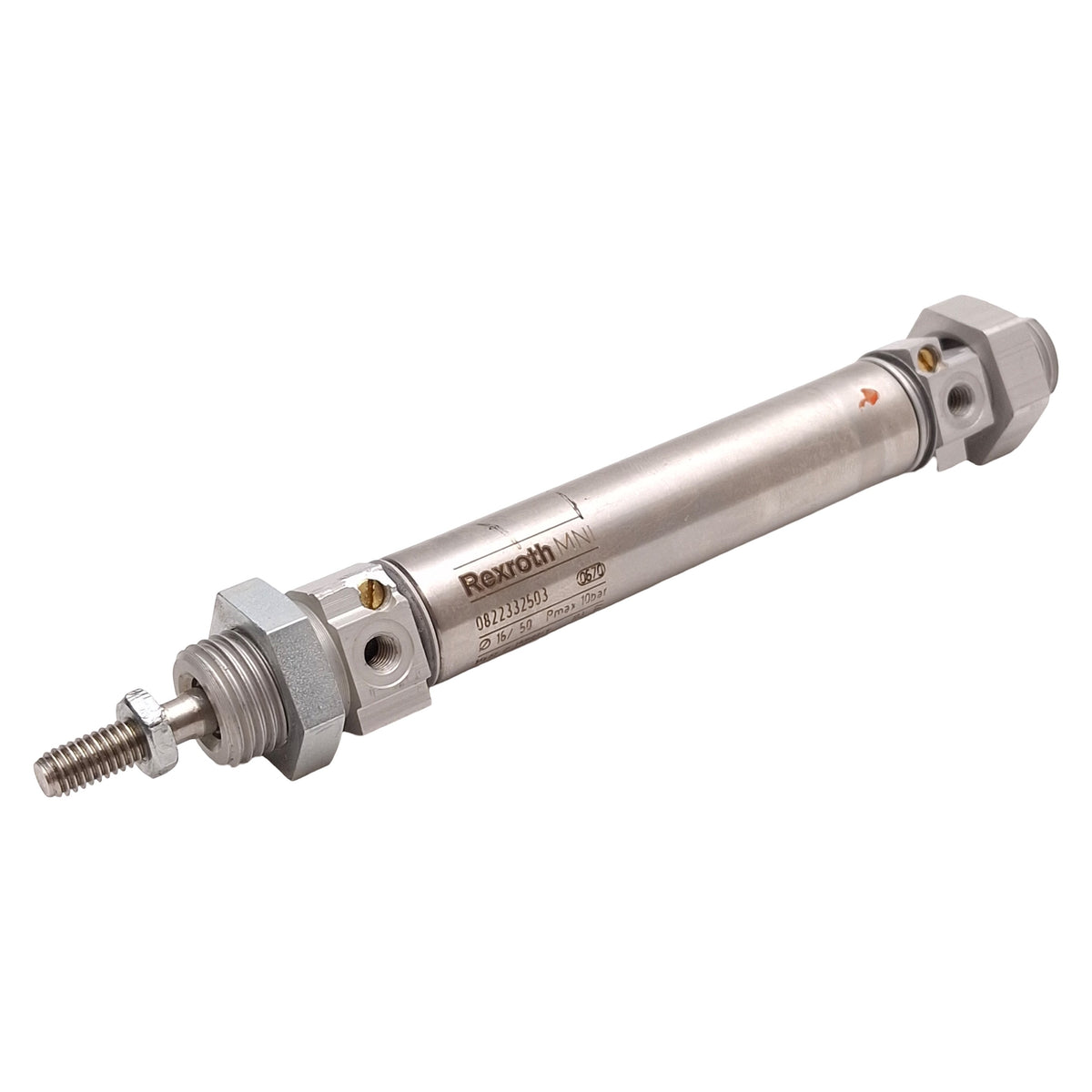 Used Rexroth 0822332503 Mini Pneumatic Cylinder, ø16mm Bore, 50mm Stroke, 10bar, M5