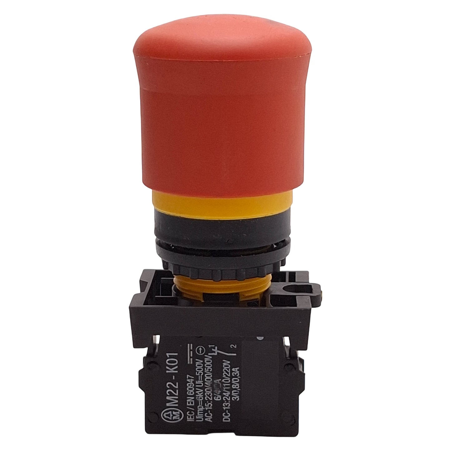 Used Eaton M22-PV-K01 Emergency Stop Button, Push-Pull, ø22.5mm, 1NC, 600VAC/250VDC