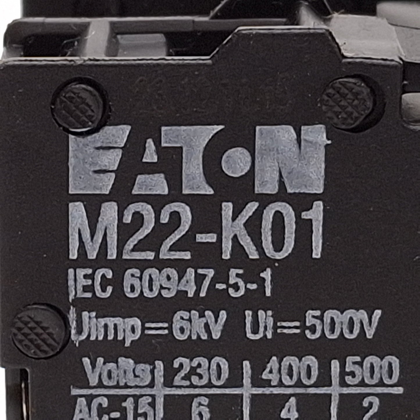 Used Eaton M22-PV-K02 Emergency Stop Button, Push-Pull, ø22.5mm, 2NC, 600VAC/250VDC