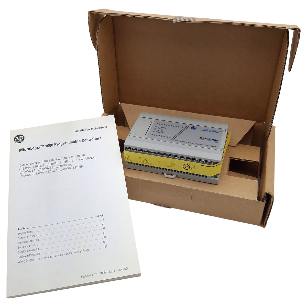 New Allen Bradley 1761-L16BWB MicroLogix1000 PLC 16 Relay Outputs, 6DC Inputs, 24VDC