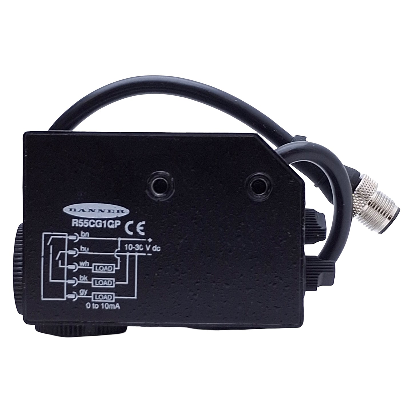 New – Open box Banner R55CG1QP Color Mark Sensor NPN/PNP, 10-30VDC, 10mm Focus, 5-Pin QD Male