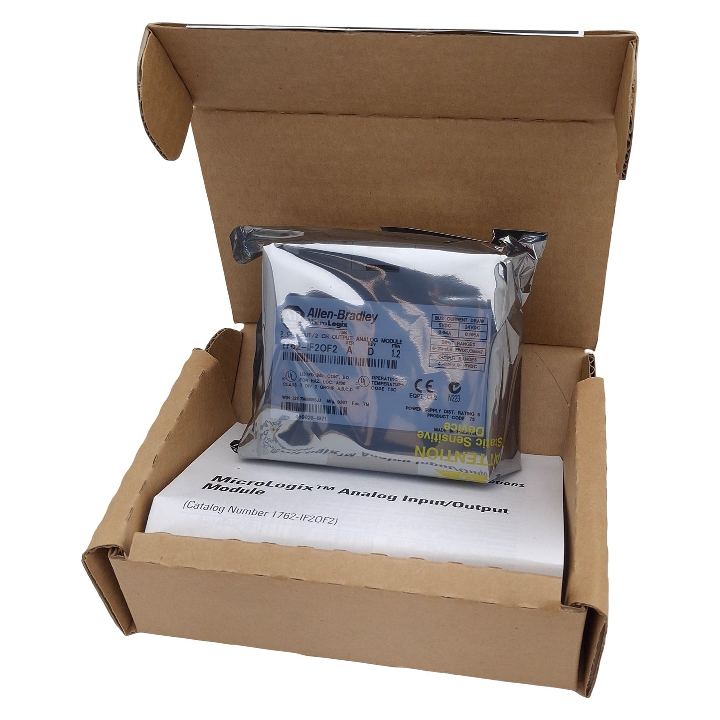 New Allen Bradley 1762-IF2OF2 Series A MicroLogix 1200 Analog I/O Module, 4-Channel
