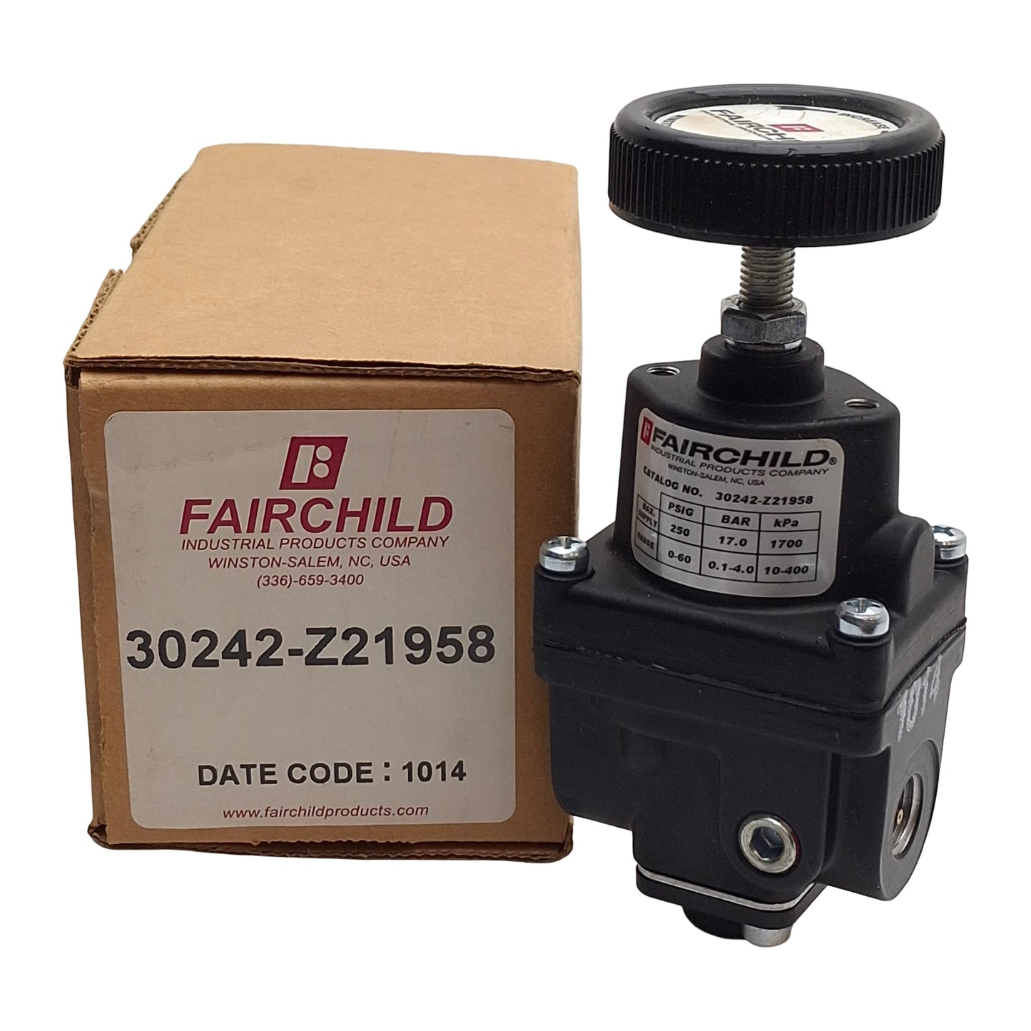 New Fairchild 30242-Z21958 Precision Regulator, 1/4in NPT, 1-60psig Set Range