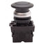 Used Eaton M22-DP-S-K11 Black Mushroom Momentary Pushbutton, 1NO+1NC, 10A 600VAC