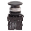 Used Eaton M22-DP-S-K11 Black Mushroom Momentary Pushbutton, 1NO+1NC, 10A 600VAC