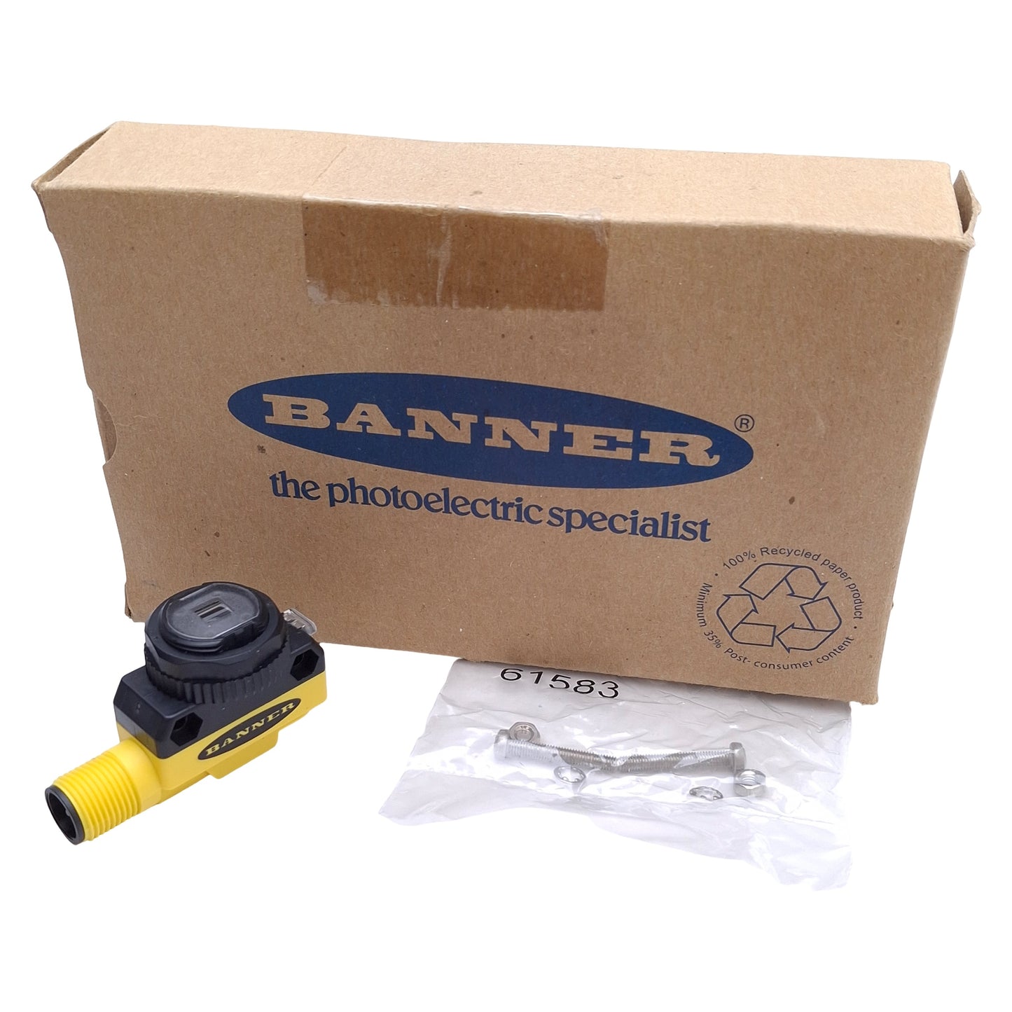 New Banner QS186LE12Q8 Photoelectric Emitter Class 1, 15m Range, 10-30VDC, M12 4-Pin