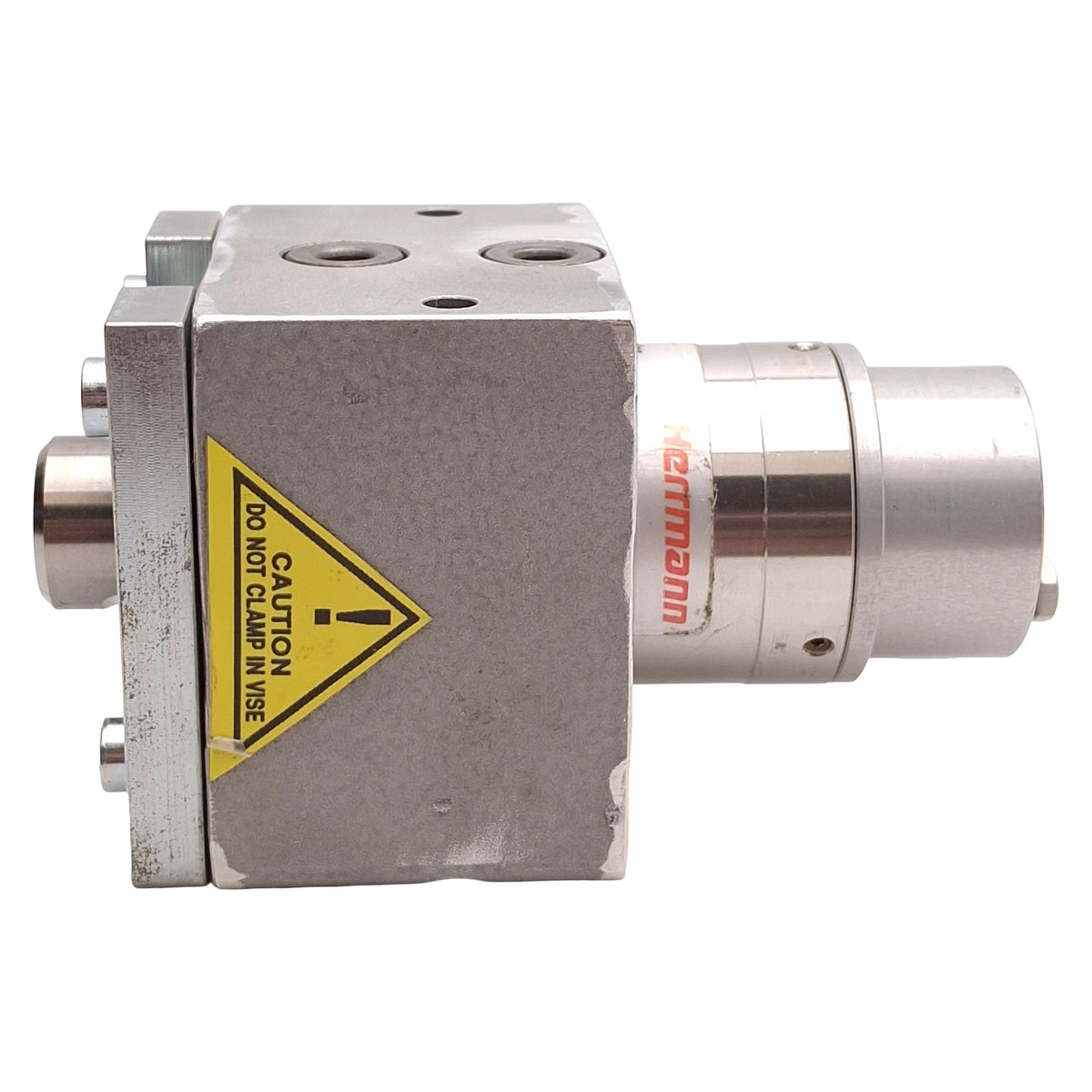 Used Herrmann 35/1000 S 180489 Ultrasonic Welding Converter w/ Clamp, 35kHz, 1000W