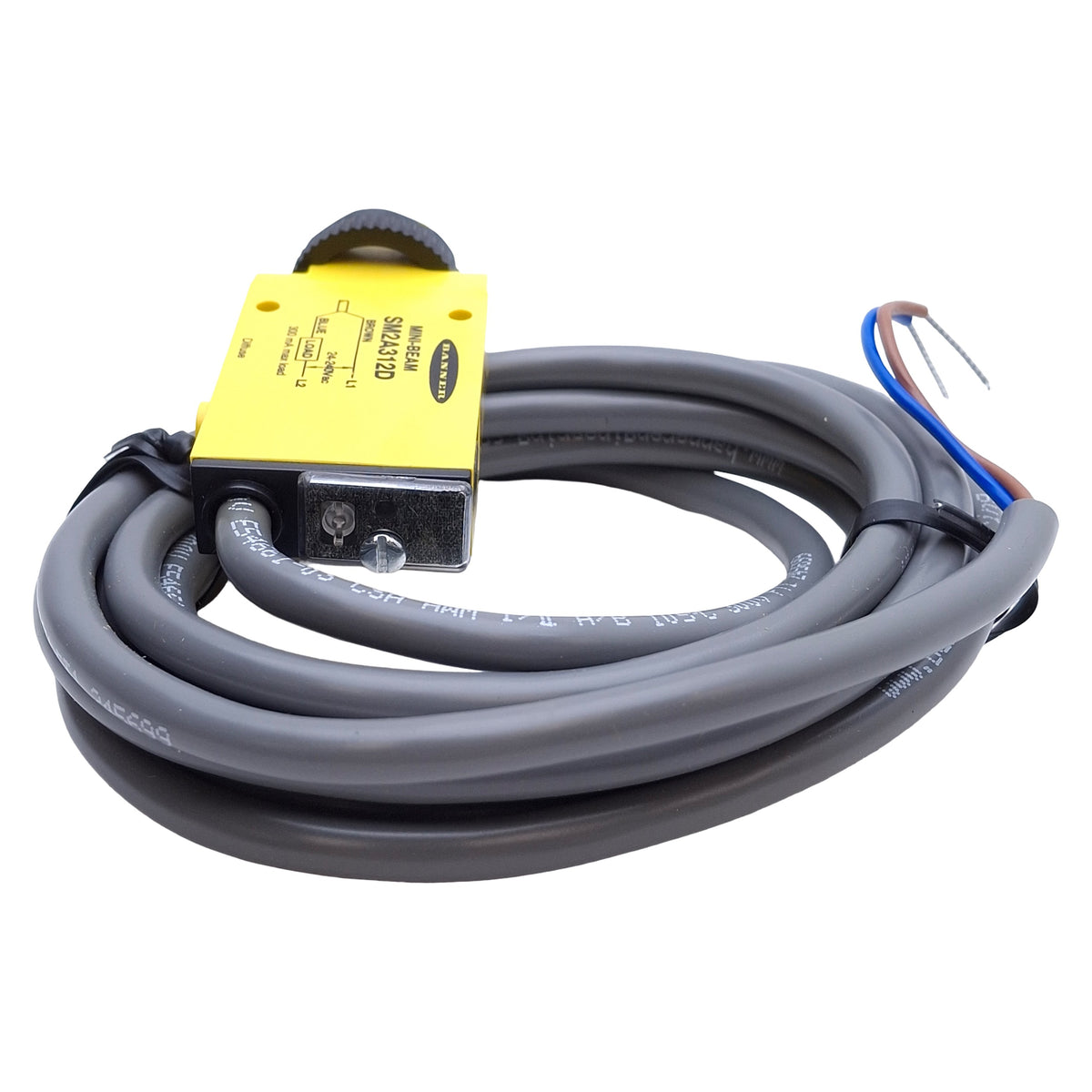 New Banner SM2A312D Diffuse Beam Proximity Sensor 380mm Range, 24-240VAC, 2m Cable