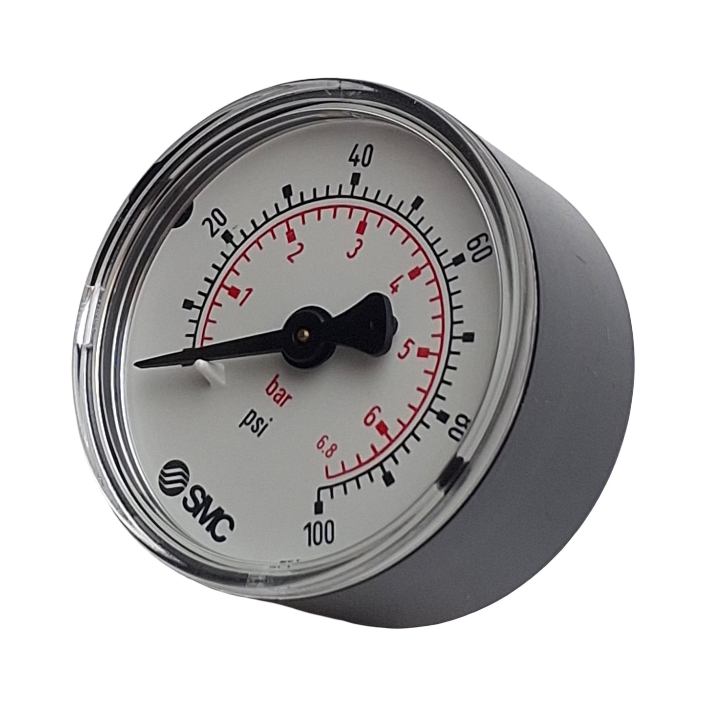 New Lot of 3 SMC K50-BP0.7-N01MS Pressure Gauges, Range: 0-100psi (0-6.8 bar)