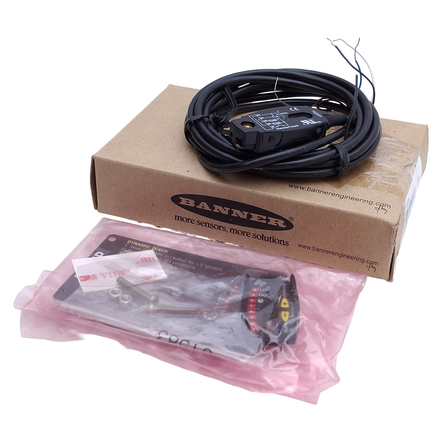 New Banner FI22FP Fiber Optic Sensor NPN/PNP, 10-30VDC, Red LED 660nm, 2m Cable