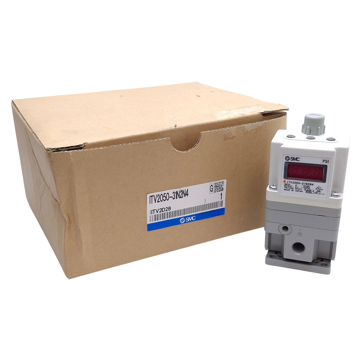 New SMC ITV2050-31N2N4 Electro-Pneumatic Regulator, 0.7-127psi, 1500L/min, 24VDC