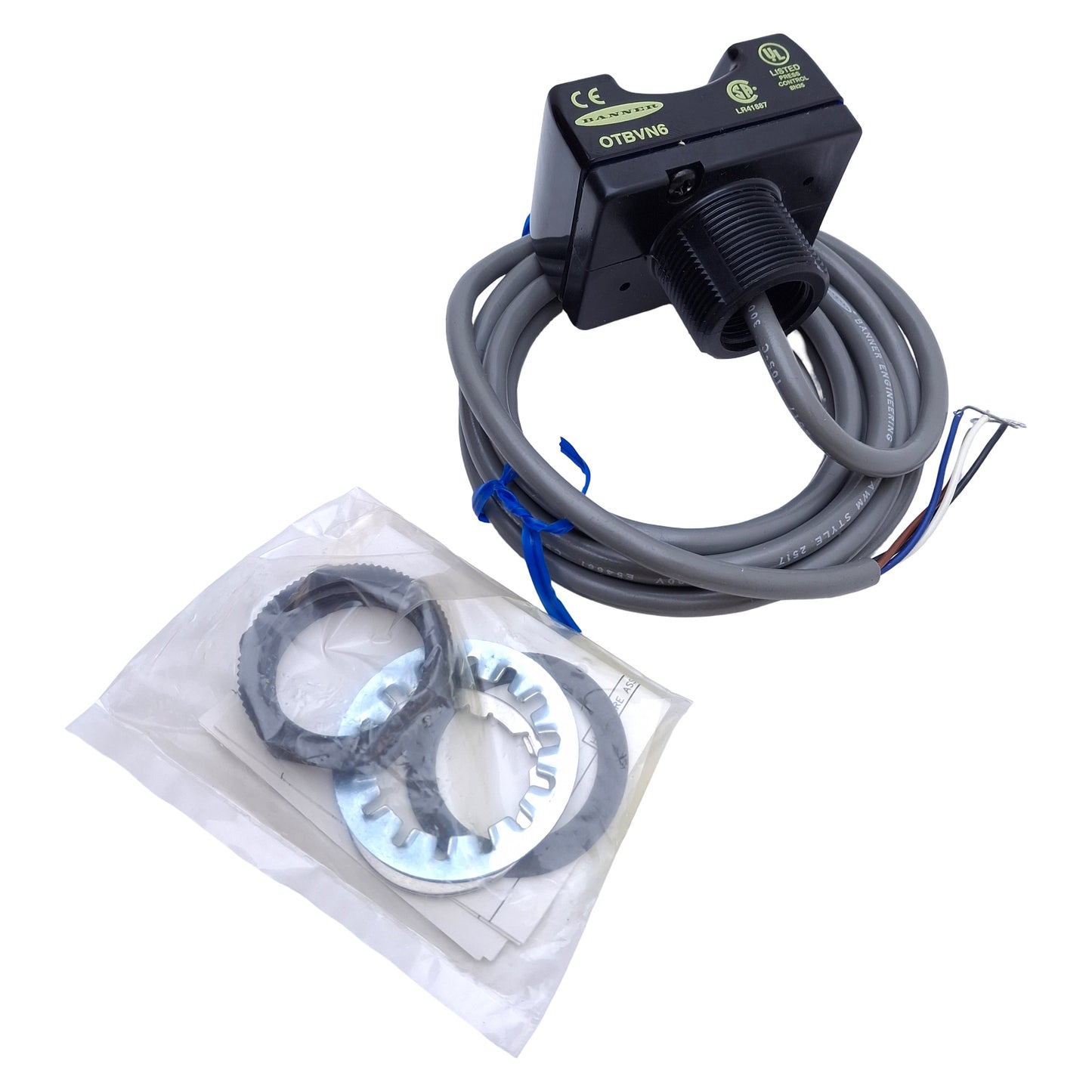 New – Open box Banner OTBVN6 Optical Touch Button Sensor Momentary NPN Input 10-30VDC, 2m Cable