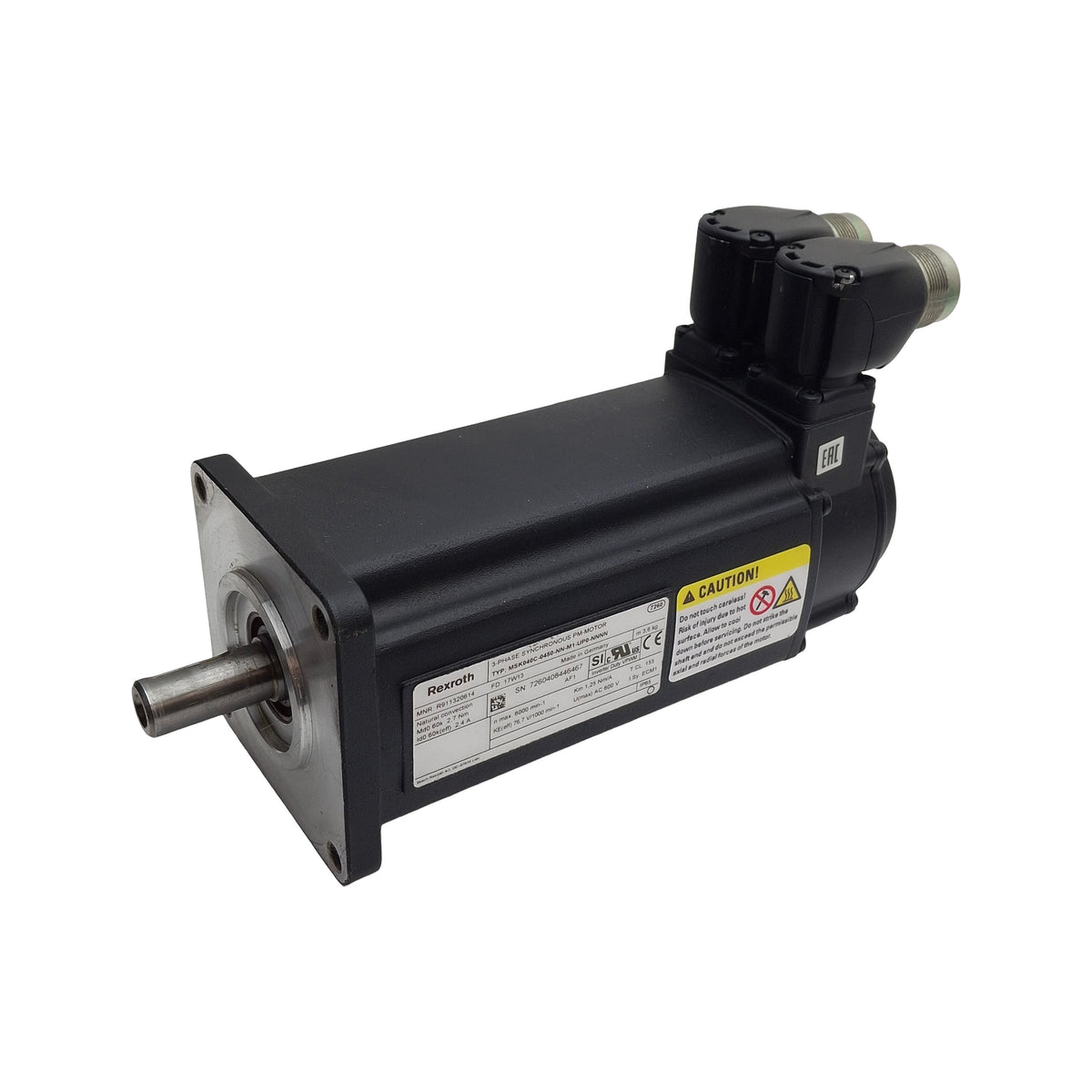 Used Rexroth R911320614 IndraDyn 3-Phase Synchronous Servo PM-Motor, 2.7Nm, 6000RPM