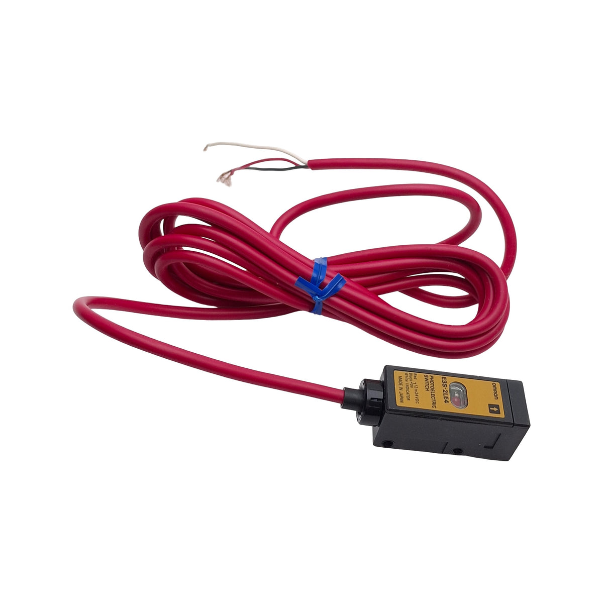 Used Omron E3S-2LE4 Photoelectric Switch Emitter, 2 Meter Range, 12-24VDC, Infrared