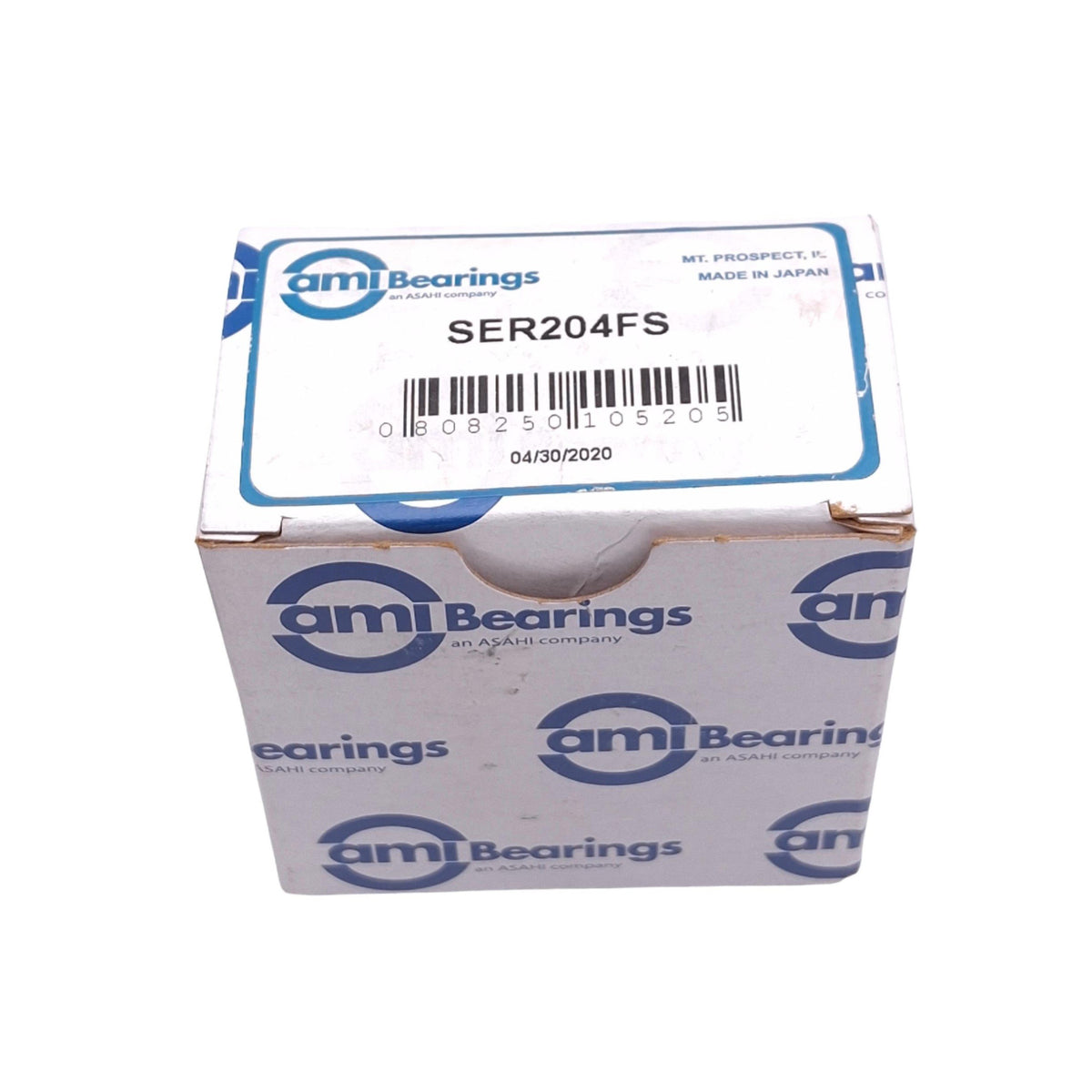 Used AMI Bearings SER204FS Ball Insert Bearing, 20mm ID, 47mm OD, 12.8kN Max
