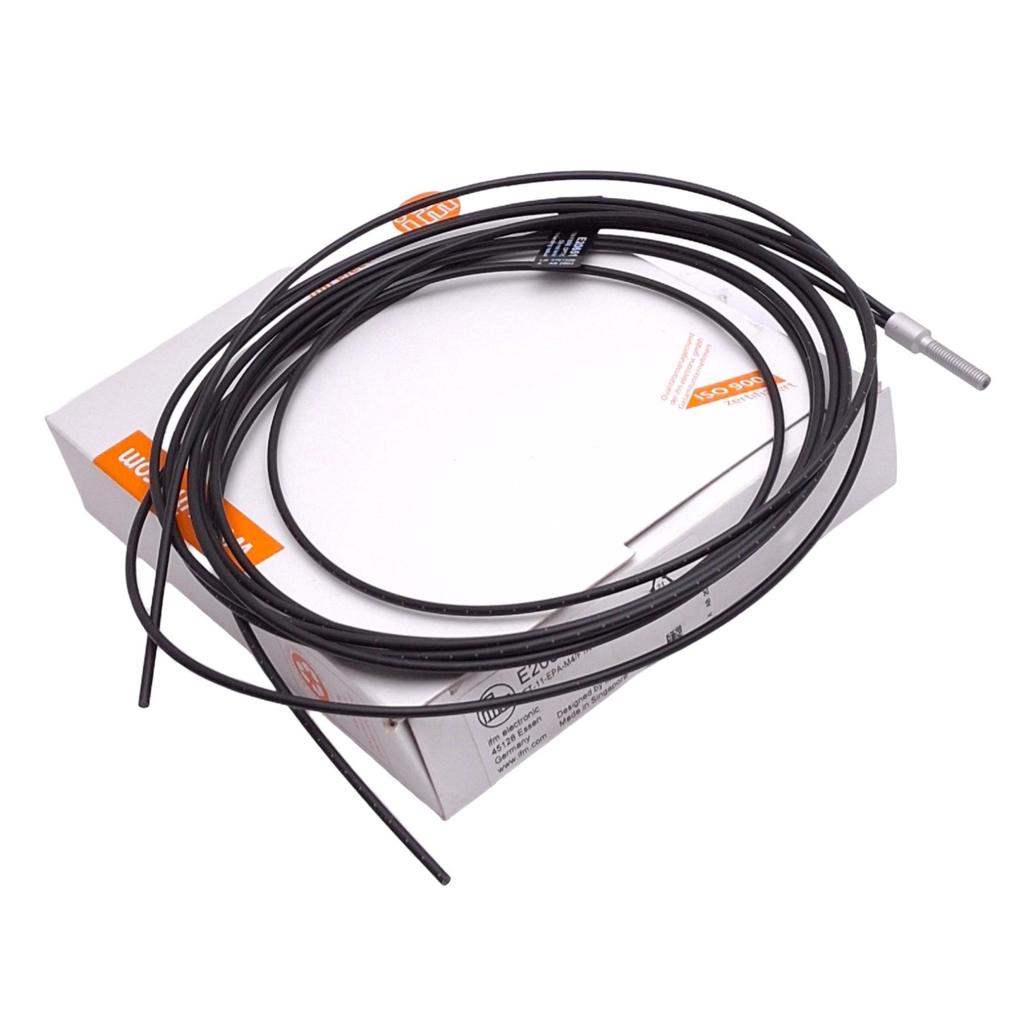 New IFM E20651 Fiber Optic Diffuse Reflection Sensor, M4 Thread, 2m Length