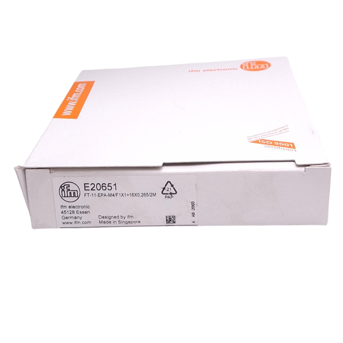 New IFM E20651 Fiber Optic Diffuse Reflection Sensor, M4 Thread, 2m Length