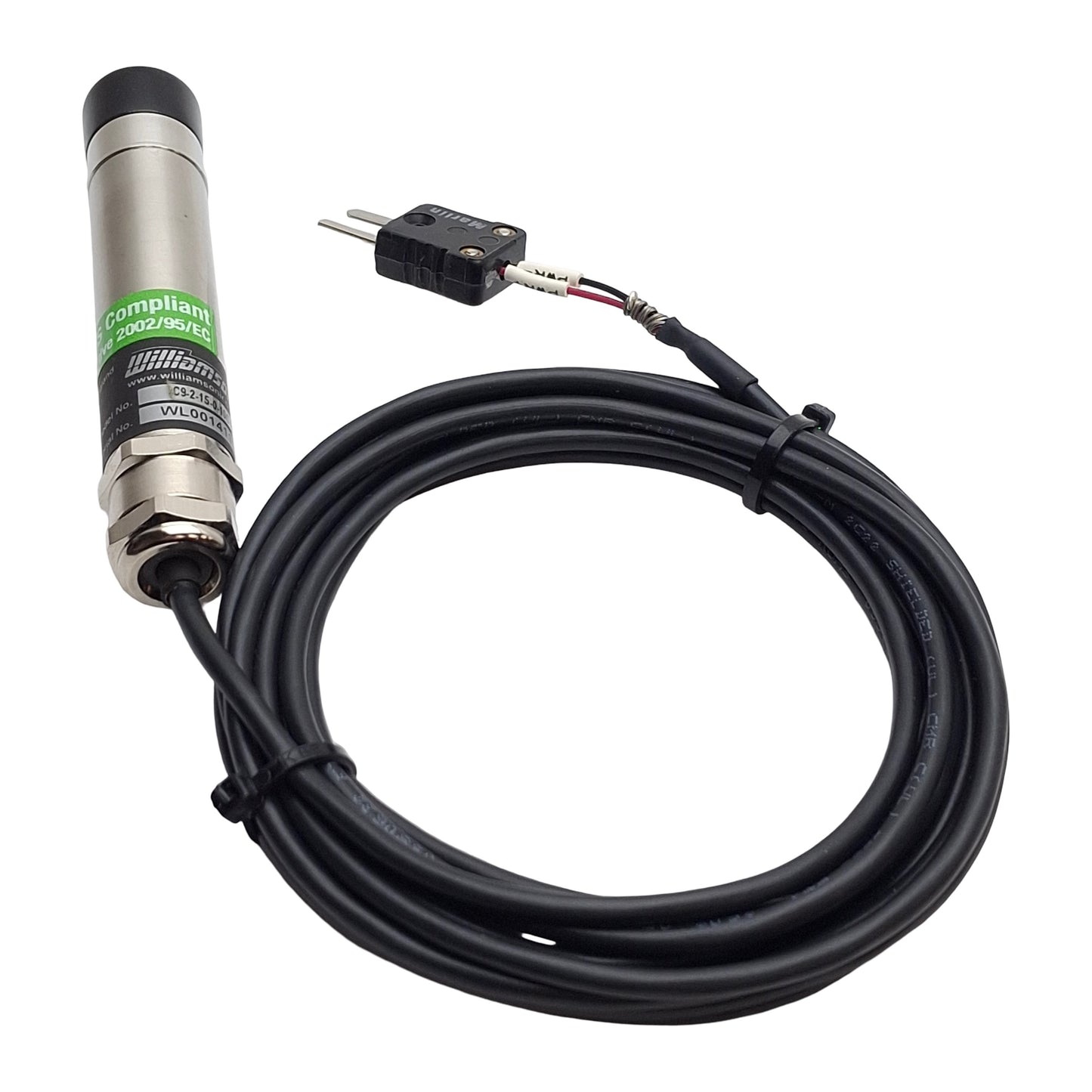 Used Williamson C9-2-15-0-10C Silver Series Pyrometer 32-482°F, 8-14µm, 4-20mA Output