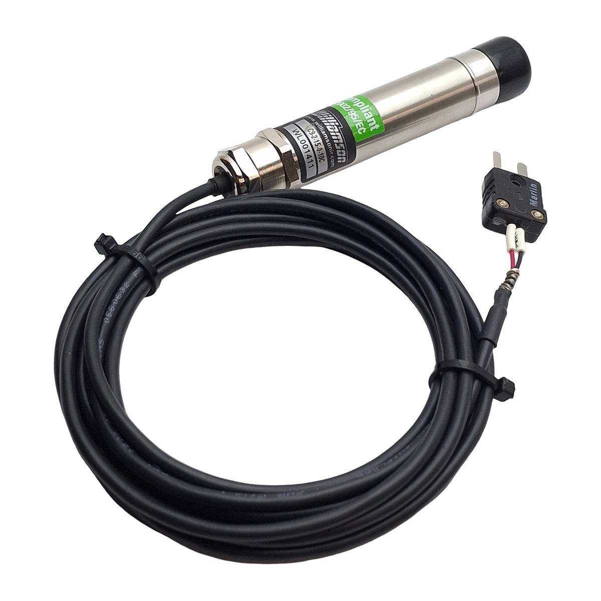 Used Williamson C9-2-15-0-10C Silver Series Pyrometer 32-482°F, 8-14µm, 4-20mA Output