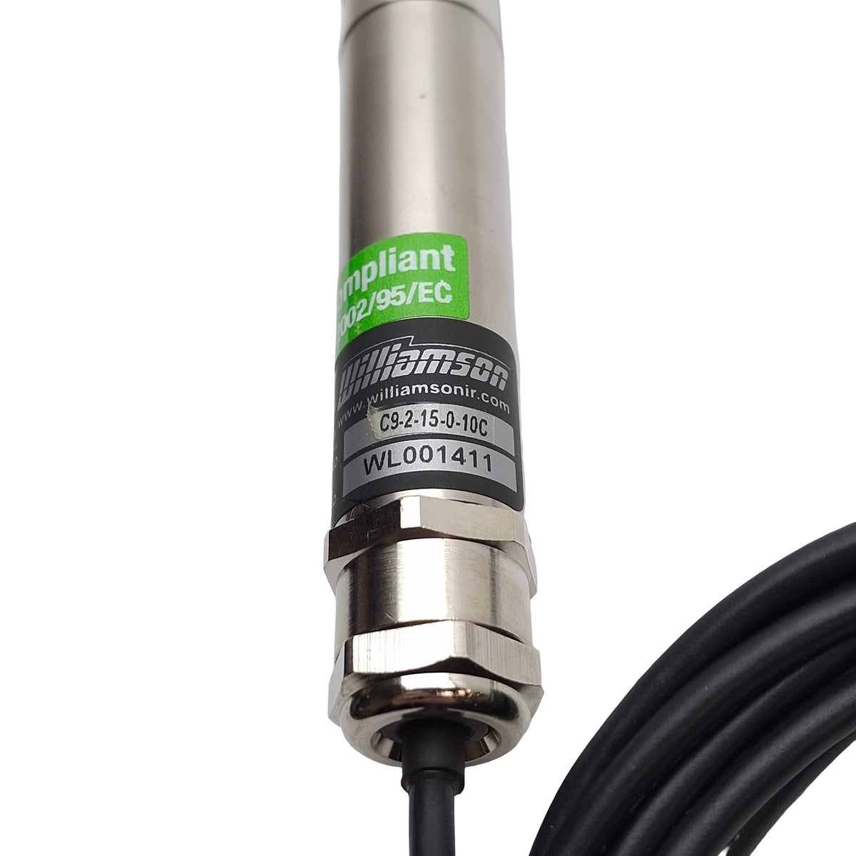 Used Williamson C9-2-15-0-10C Silver Series Pyrometer 32-482°F, 8-14µm, 4-20mA Output