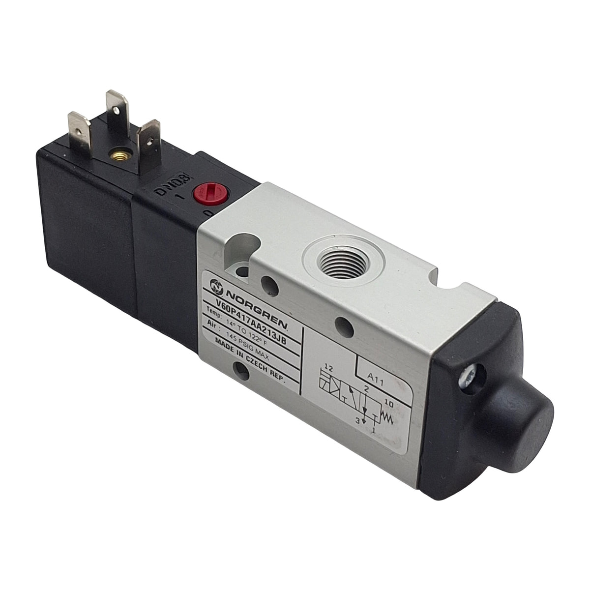 New Norgren V60P417AA213JB Solenoid Valve 3/2 Way NC 1/8in NPT, 29-116psi 24VDC Coil
