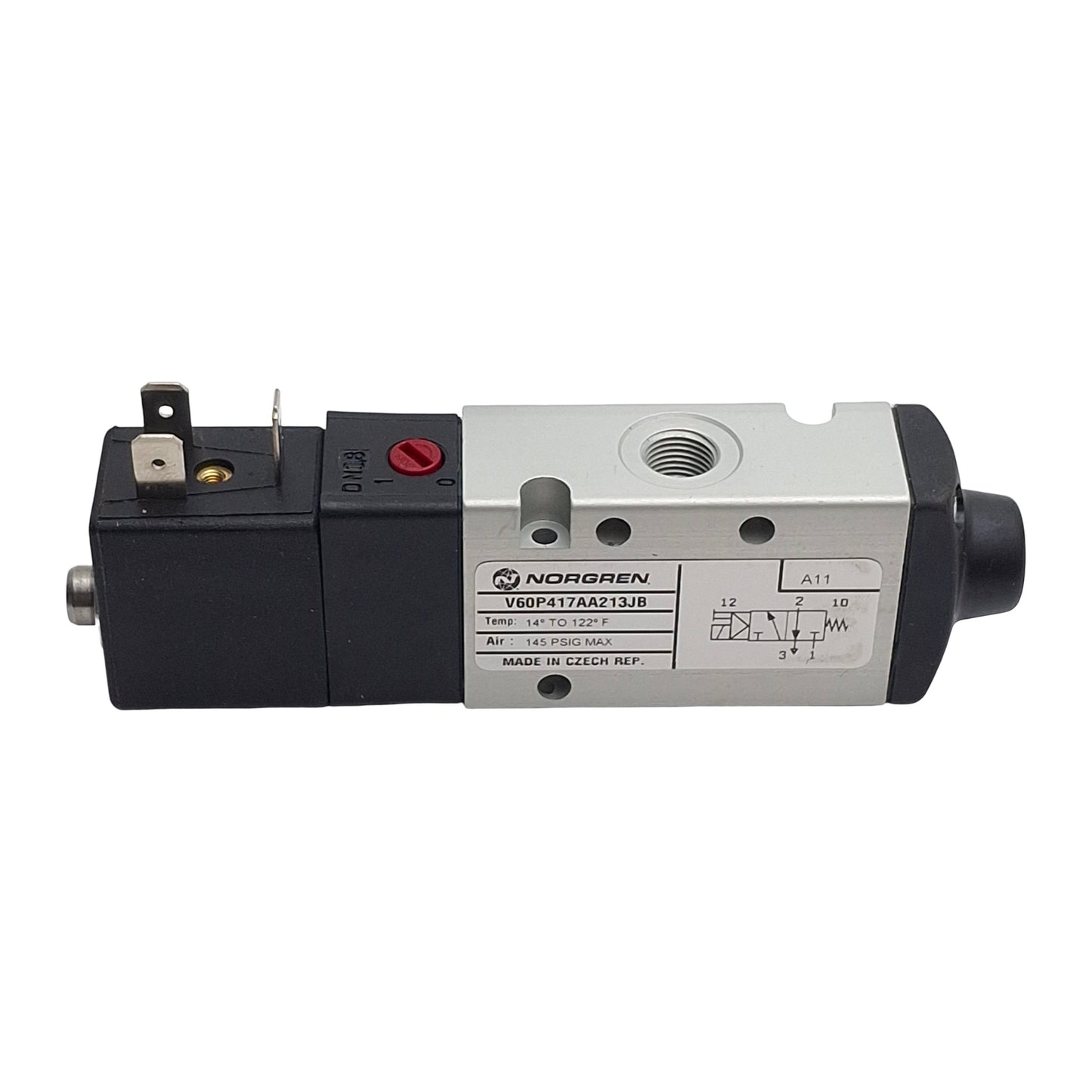New Norgren V60P417AA213JB Solenoid Valve 3/2 Way NC 1/8in NPT, 29-116psi 24VDC Coil