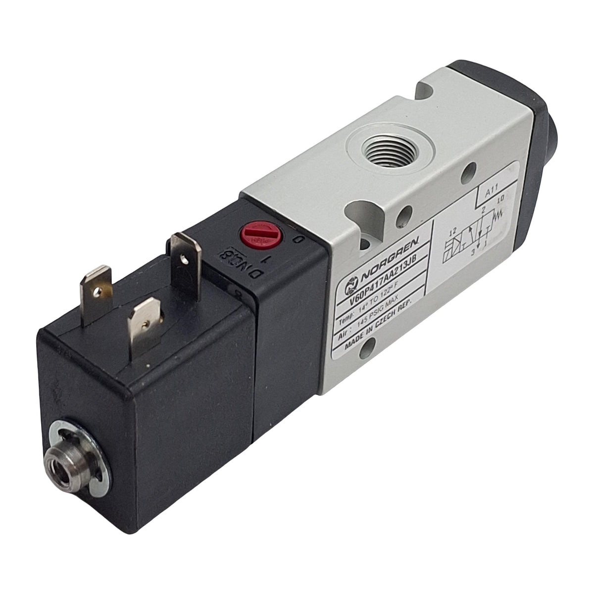 New Norgren V60P417AA213JB Solenoid Valve 3/2 Way NC 1/8in NPT, 29-116psi 24VDC Coil
