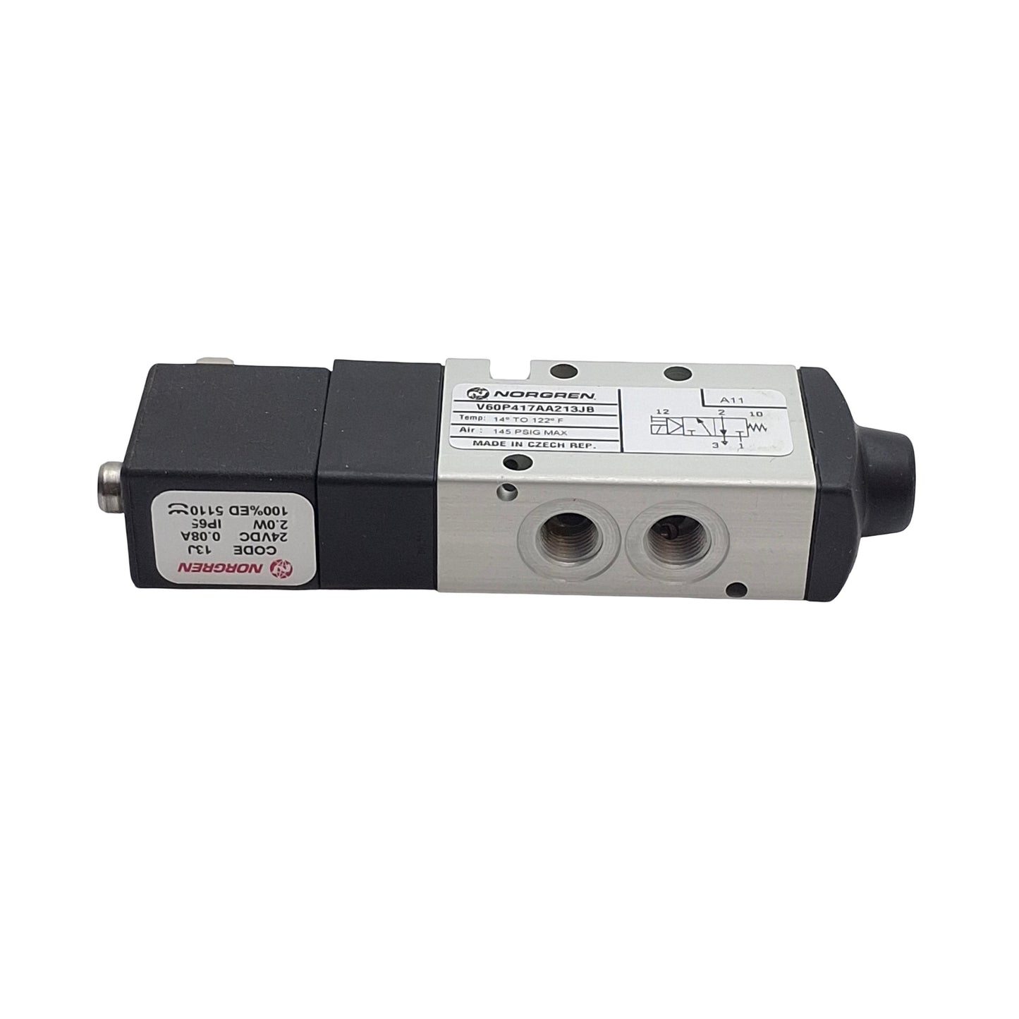 New Norgren V60P417AA213JB Solenoid Valve 3/2 Way NC 1/8in NPT, 29-116psi 24VDC Coil