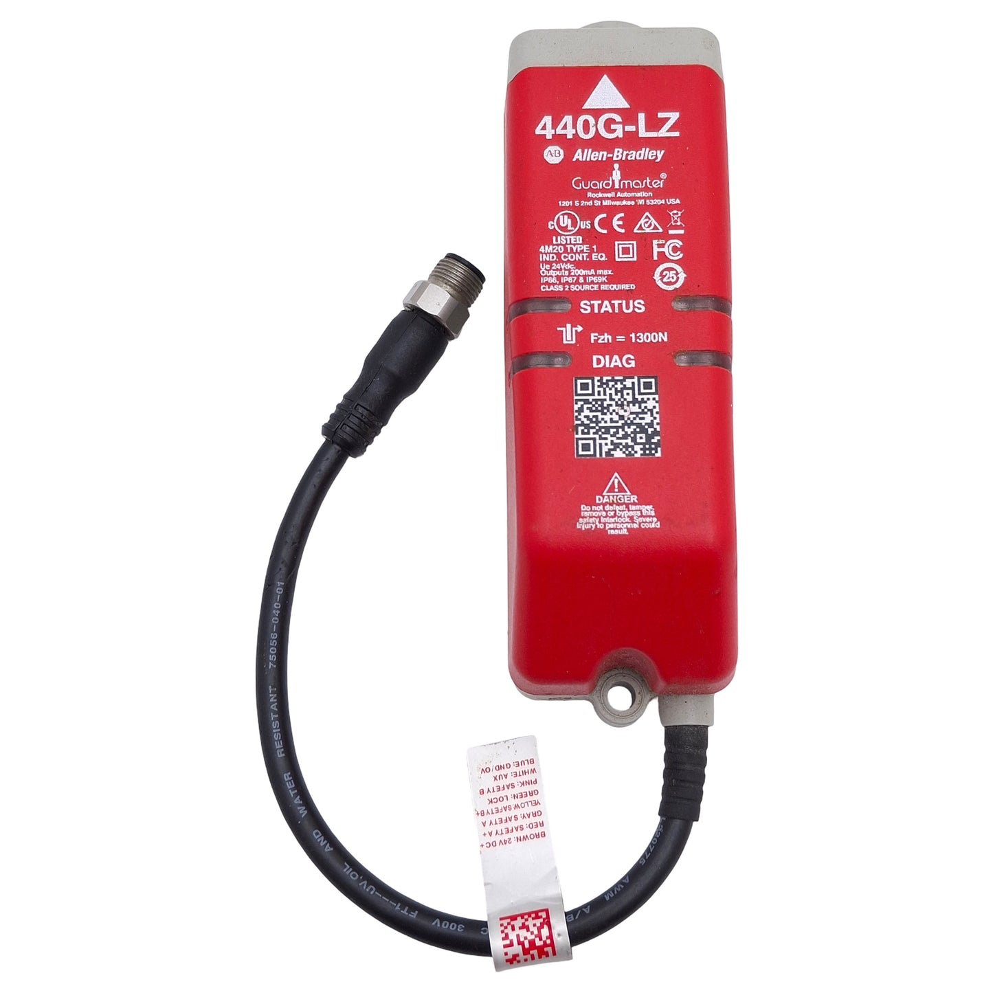 Used Allen-Bradley 440G-LZS21STLH Guardmaster Safety RFID Interlock Switch, 24VDC