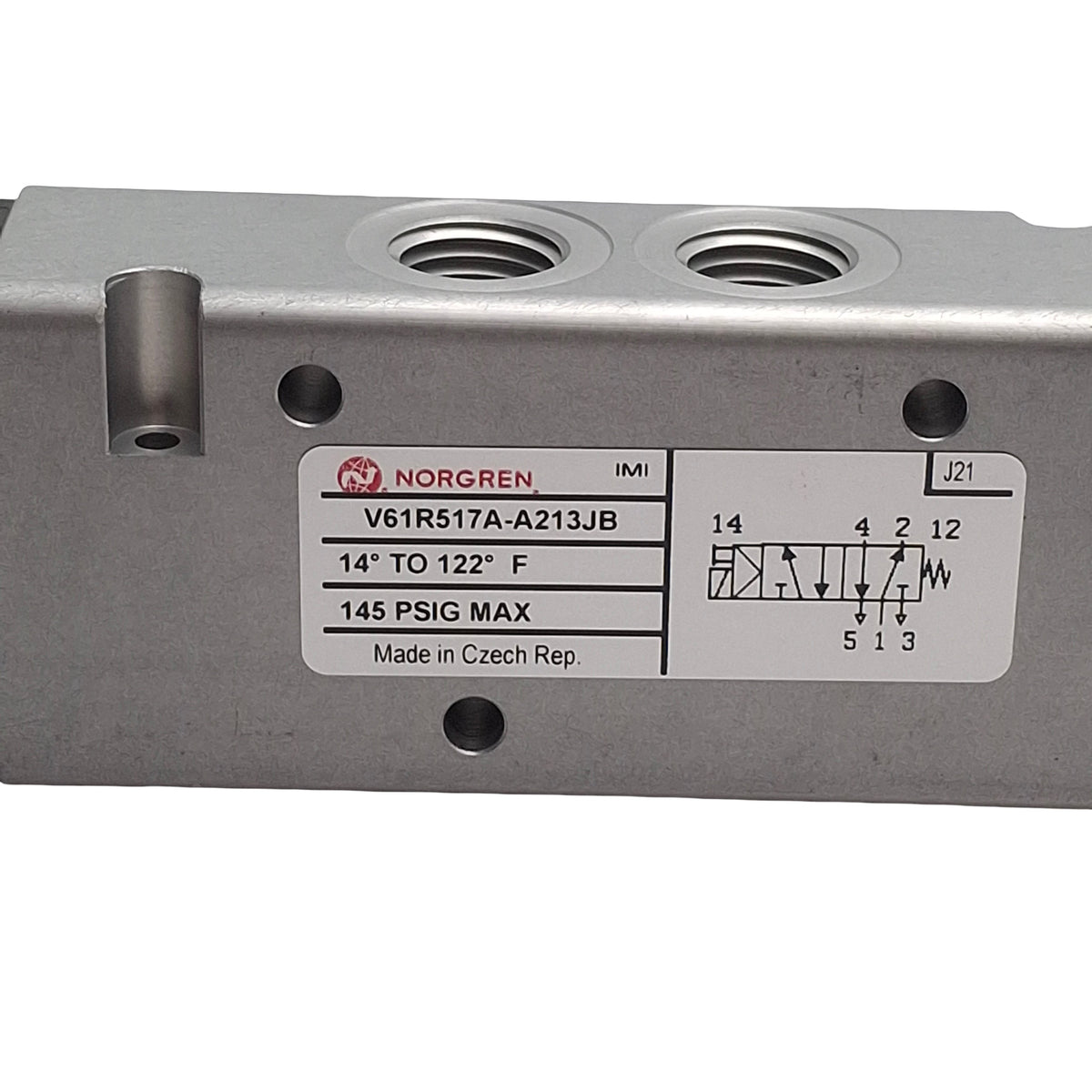 New Norgren V61R517AA213JB Solenoid Valve, 1/4in NPT, 5/2-Way, 145psi, 24VDC Coil