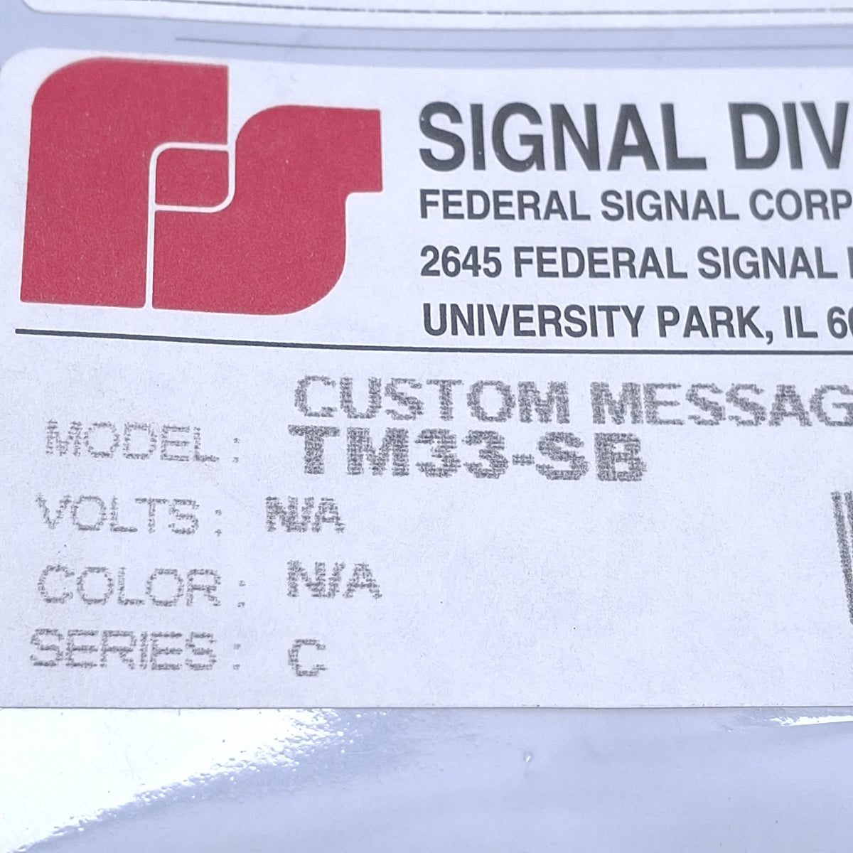 New Federal Signal TM33-SB Digital Tone Module For SelecTone Amplified Speaker