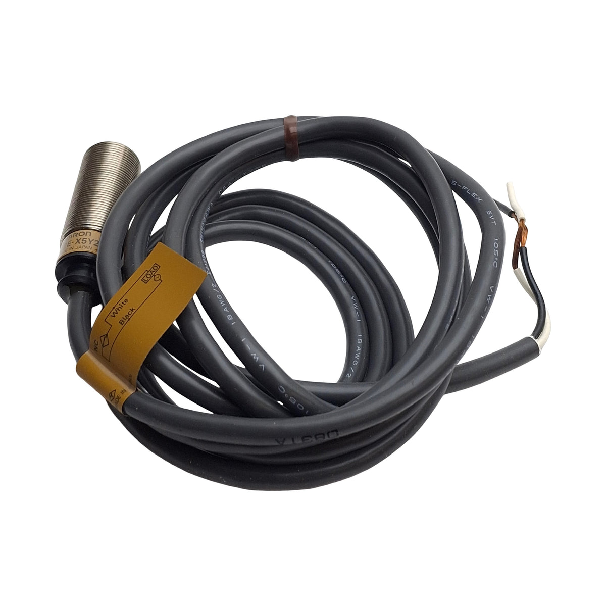 New Omron E2E-X5Y2-53US Proximity Sensor NC, 5mm Range, 120VAC, M18 Barrel, 2-Wire