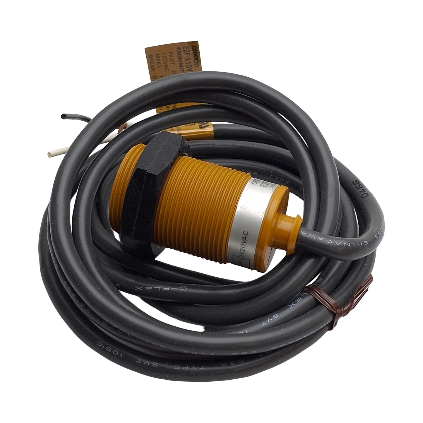 New Omron E2F-X10Y2-53US Proximity Sensor 10mm SN, 2-Wire NC Output, 100-120VAC, M30
