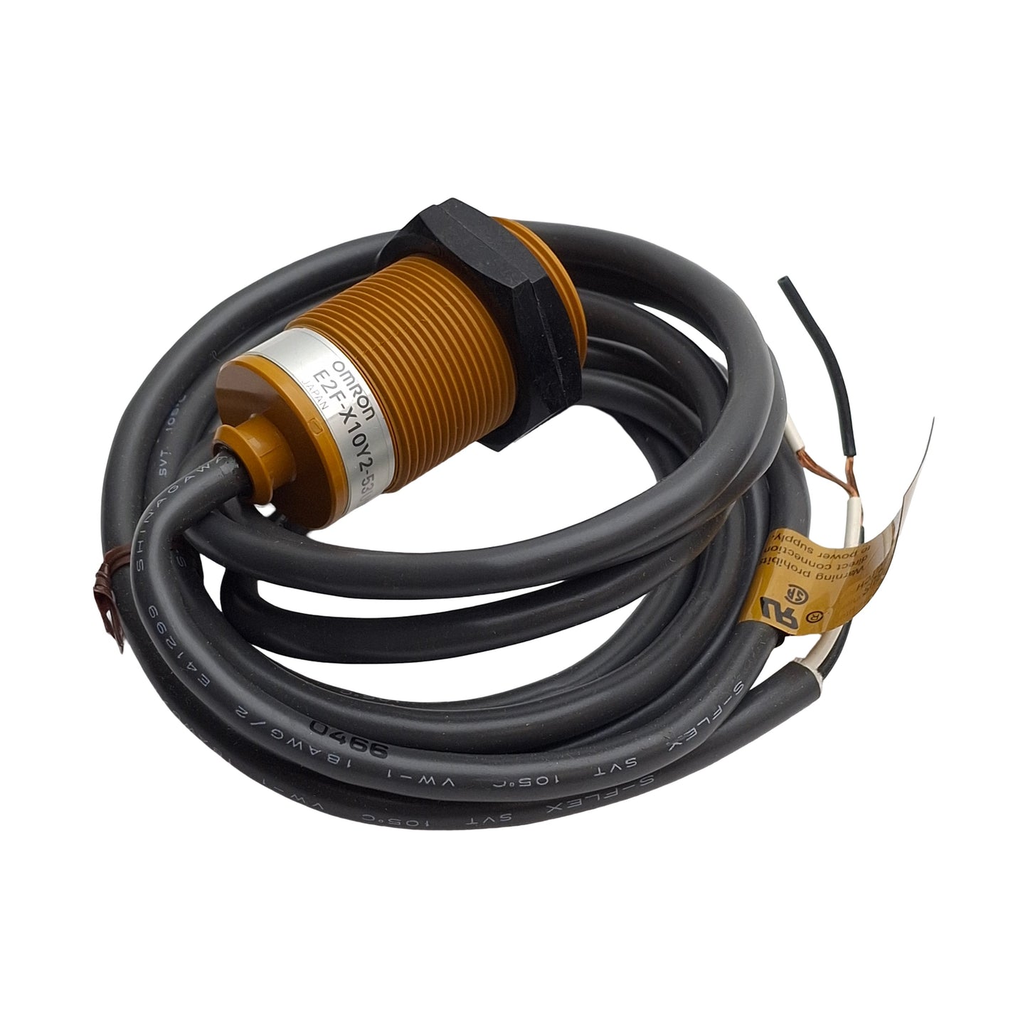 New Omron E2F-X10Y2-53US Proximity Sensor 10mm SN, 2-Wire NC Output, 100-120VAC, M30