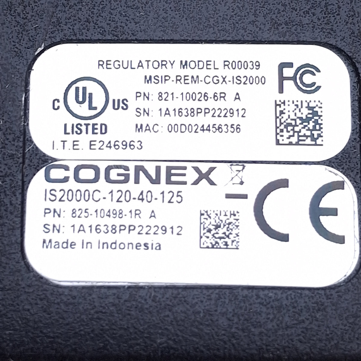 Used Cognex IS2000C-120-40-125 In-Sight 2000 Machine Vision Camera 1/3in CMOS, 24VDC