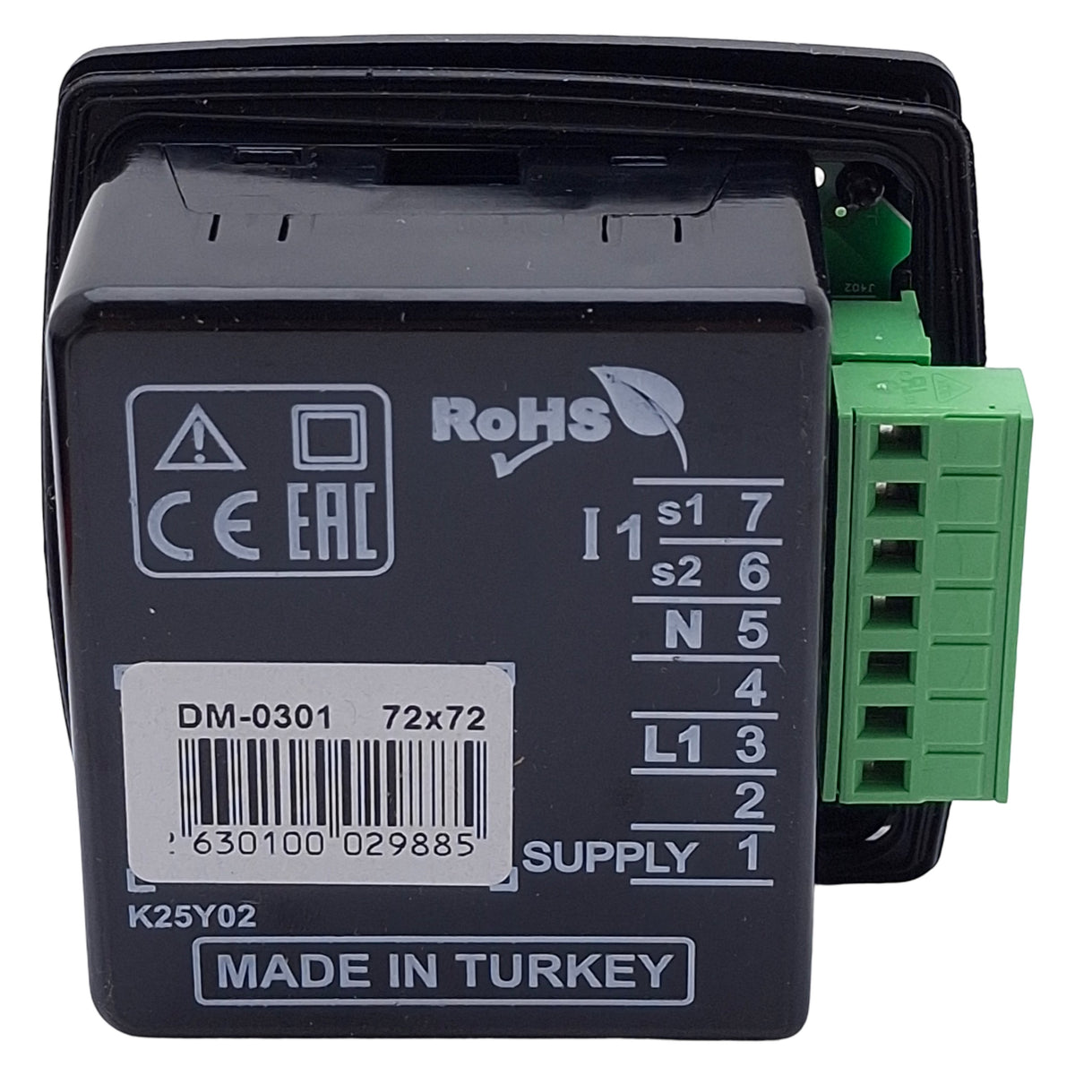 New DATAKOM DM-0301 Digital Multimeter, 4-Digit, 1-Phase, 5A 10-300VAC, 72x72mm