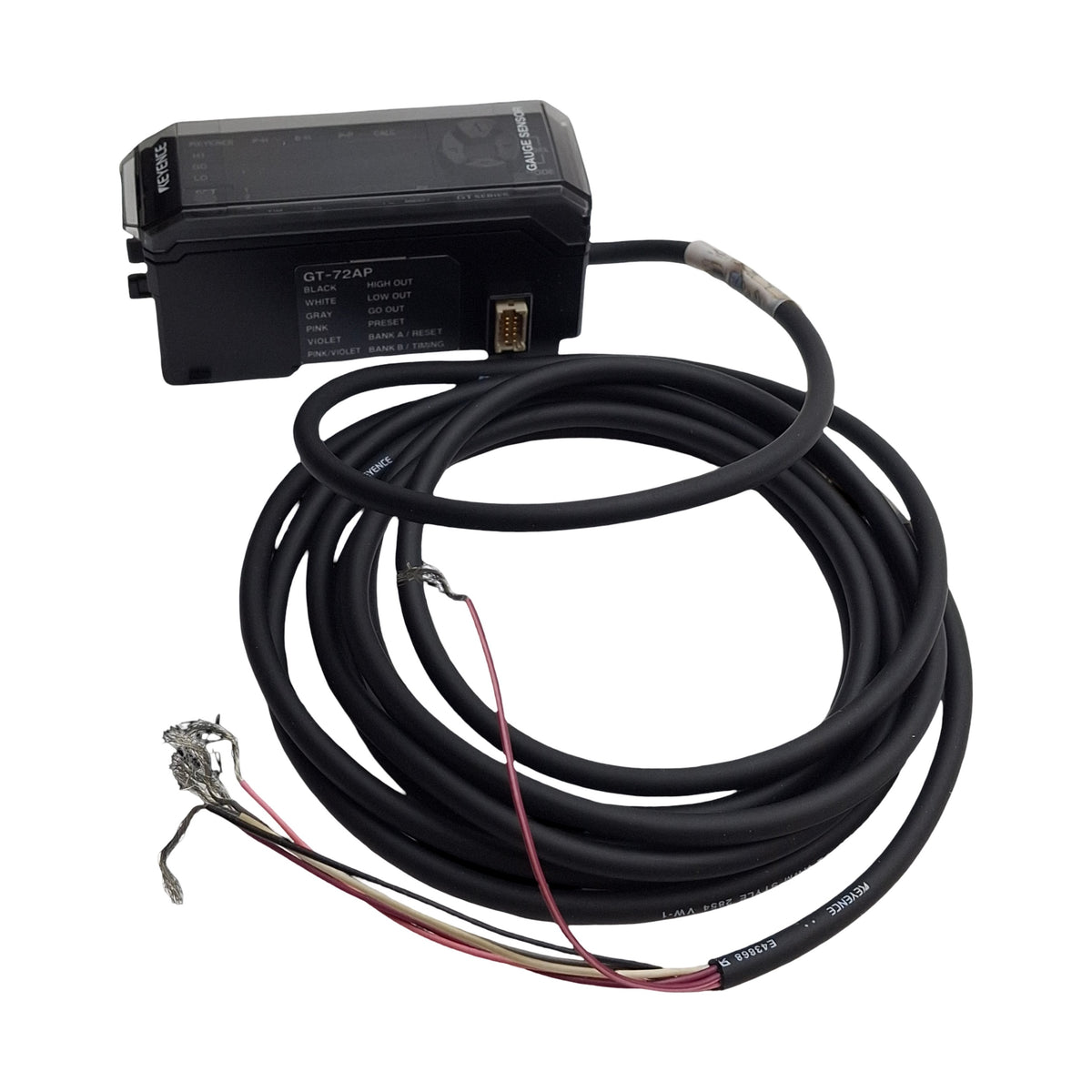 Used Keyence GT-72AP Sensor Amplifier Expansion Unit, PNP Output, 10-30VDC, 0.1µm Res