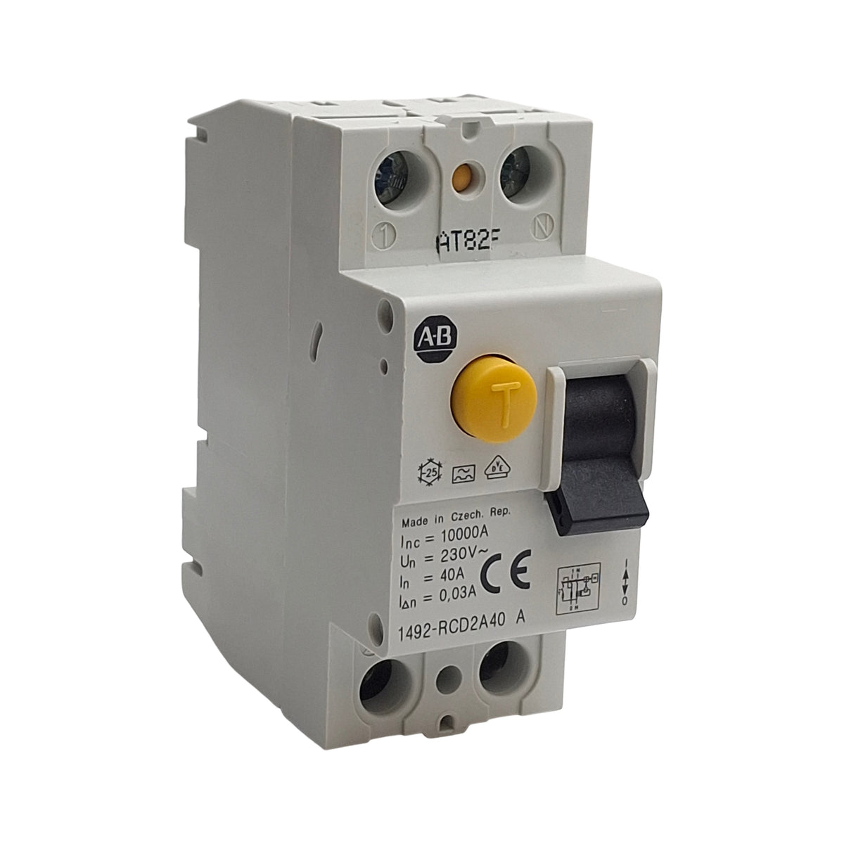 Used Allen Bradley 1492-RCD2A40 Residual Current Device 2-Pole, 230VAC, 40A, 30mA
