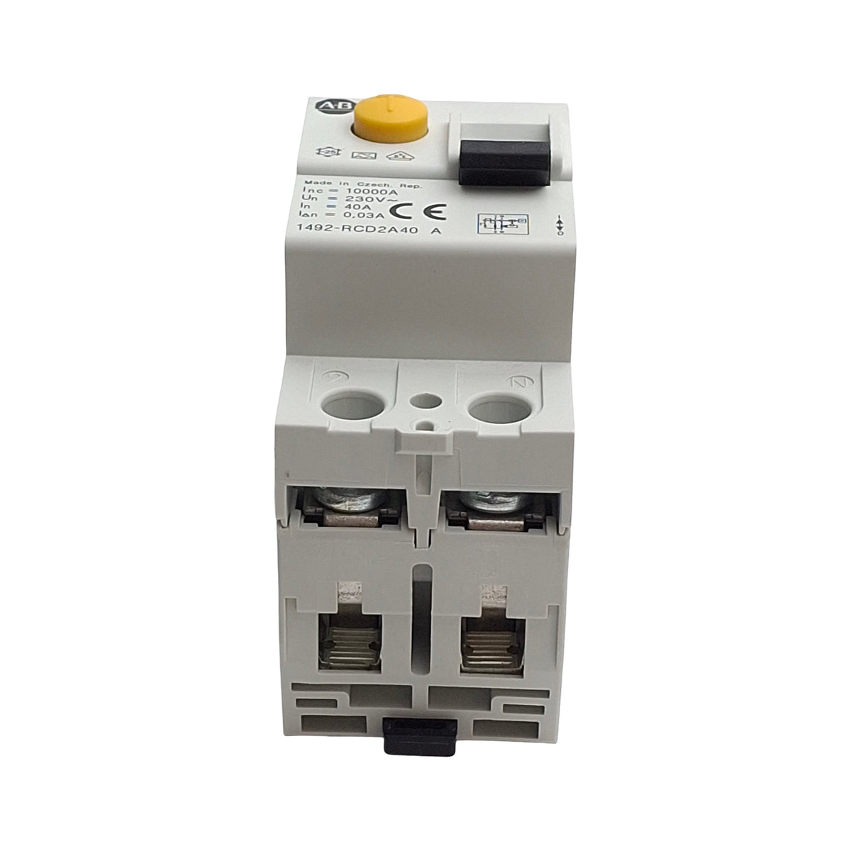 Used Allen Bradley 1492-RCD2A40 Residual Current Device 2-Pole, 230VAC, 40A, 30mA