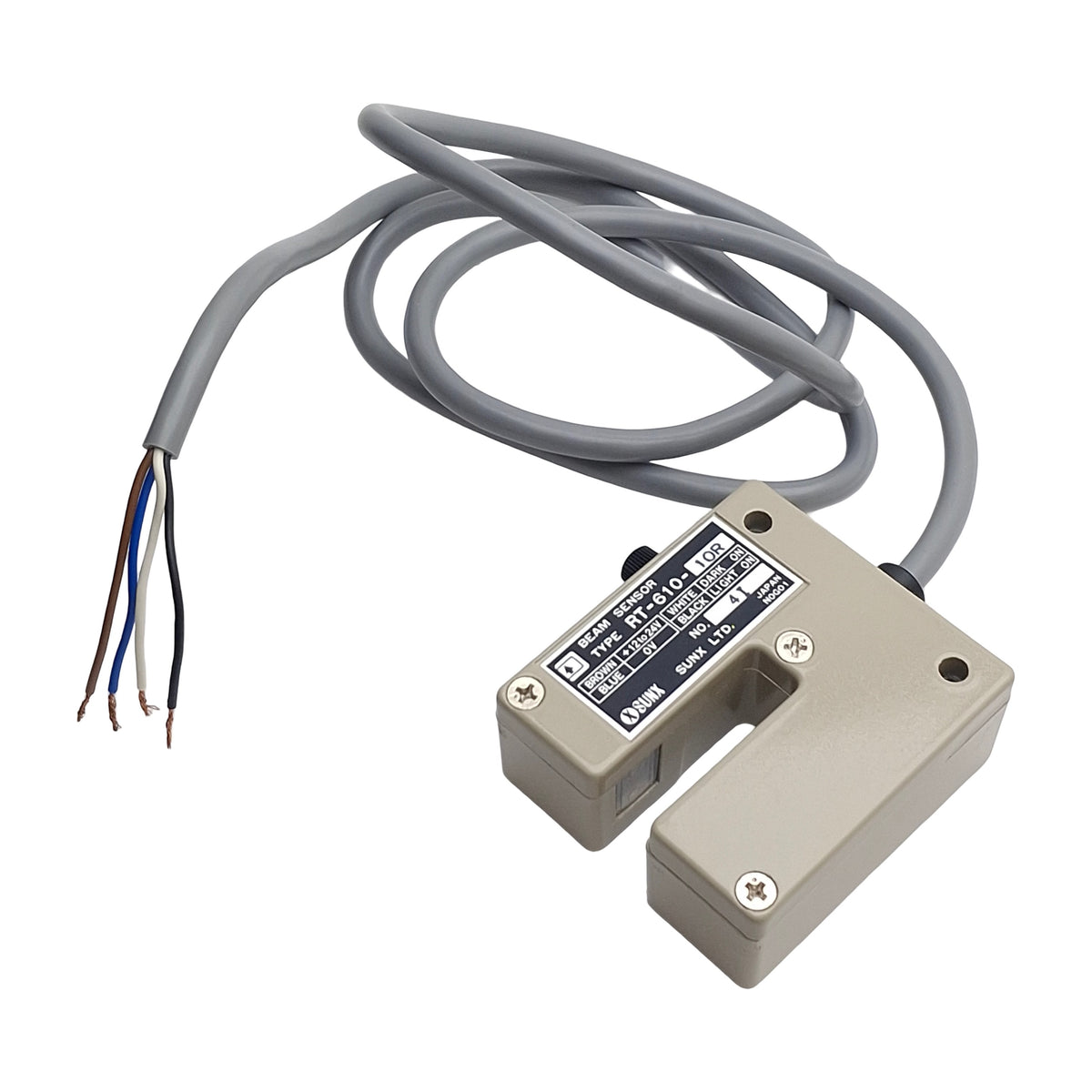 New – Open box Panasonic RT-610-10R Photoelectric Sensor, 10mm SN, NPN, 12-24VDC, 1 Meter Cable