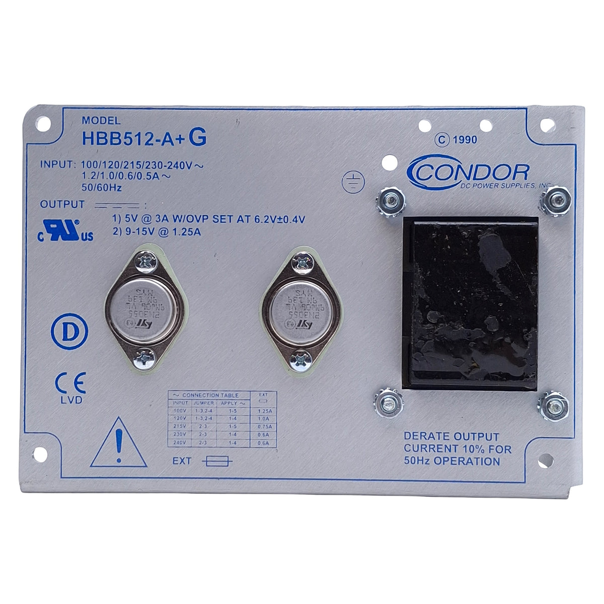 New SL Power HBB512-A+G Dual Output Power Supply 100-240VAC In, 5VDC/9-15VDC Out