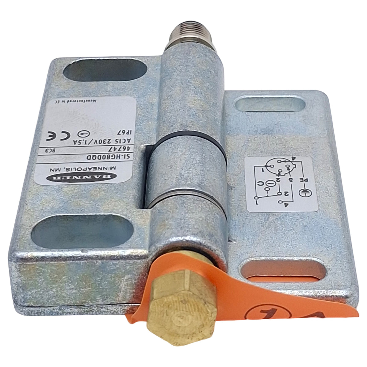 New – Open box Banner SI-HG80DQD Hinge Safety Interlock Switch, SPDT 1NC/1NO, 230VAC, 4-P M12