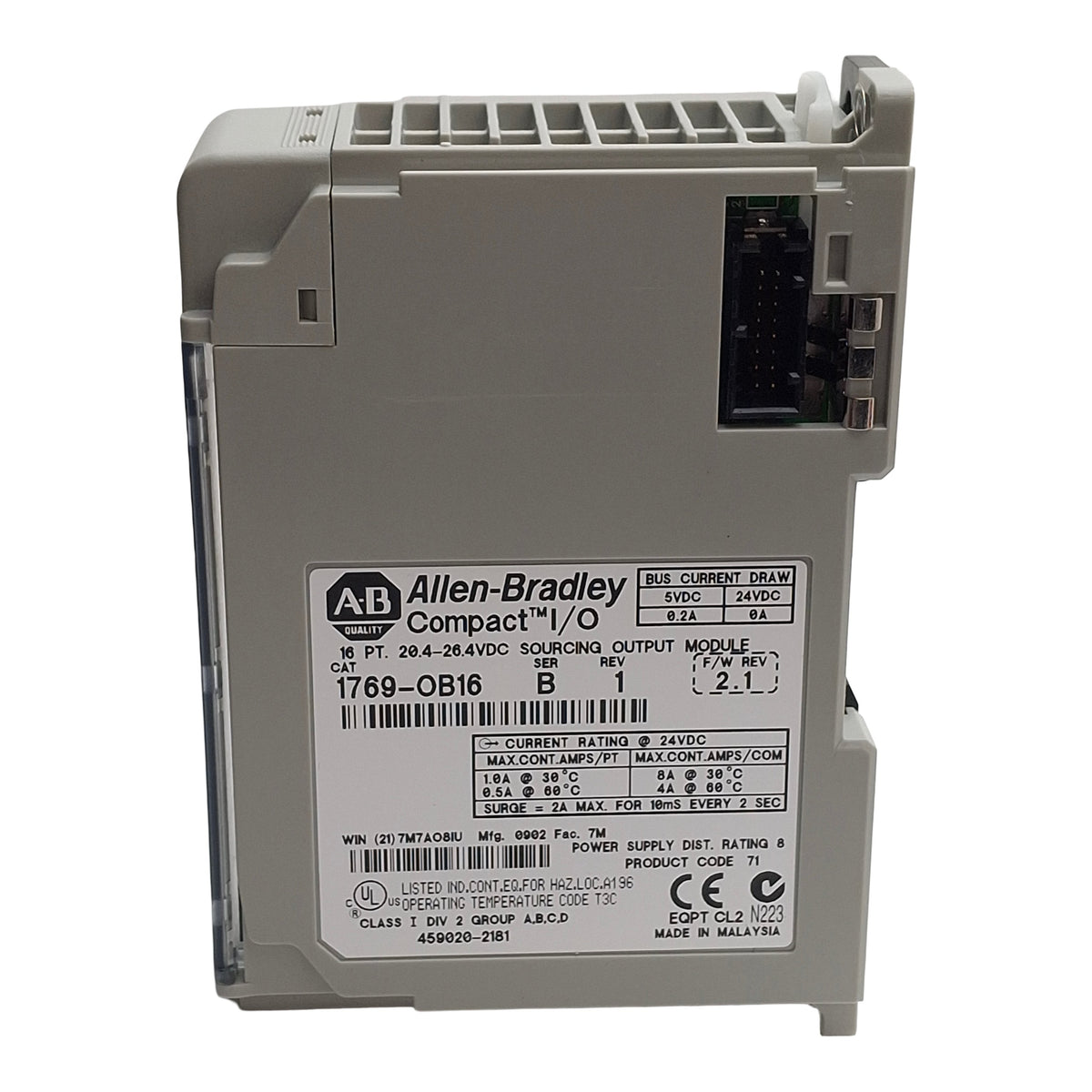 New – Open box Allen Bradley 1769-OB16 Compact I/O PLC Output Module, 16-Point 24VDC Sourcing